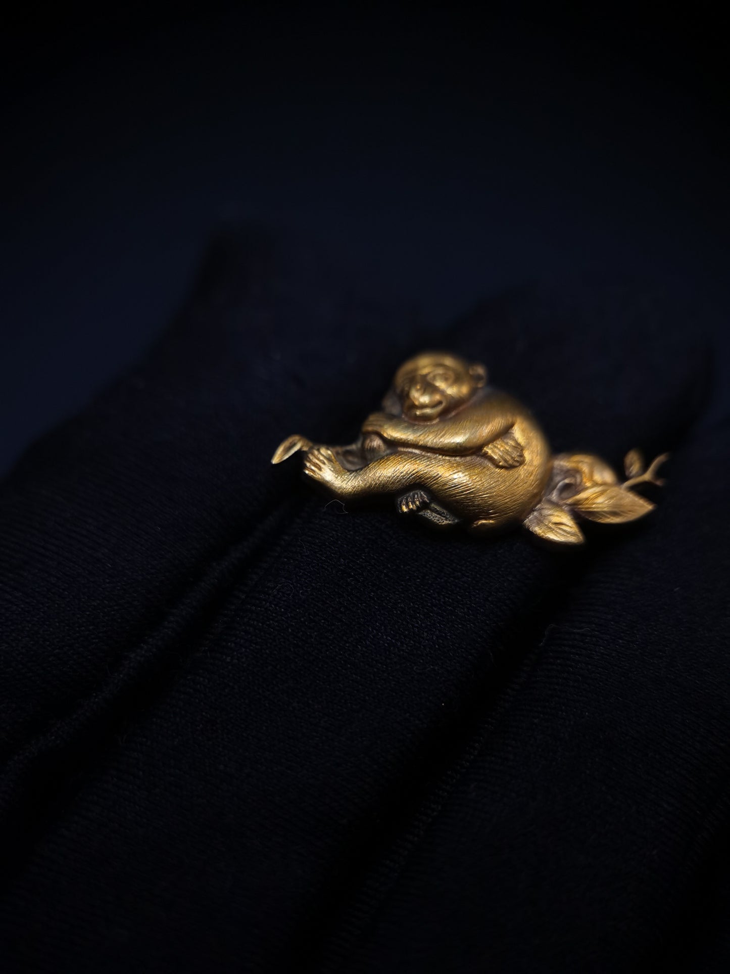 Japanese Type Parent child Golden Monkey Menuki for wakziashi and Tanto, Y149