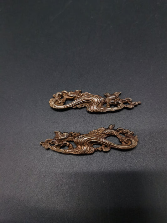 Japanese Type Wave flying bird Pattern Menuki for Katana and Wakziashi, Y152