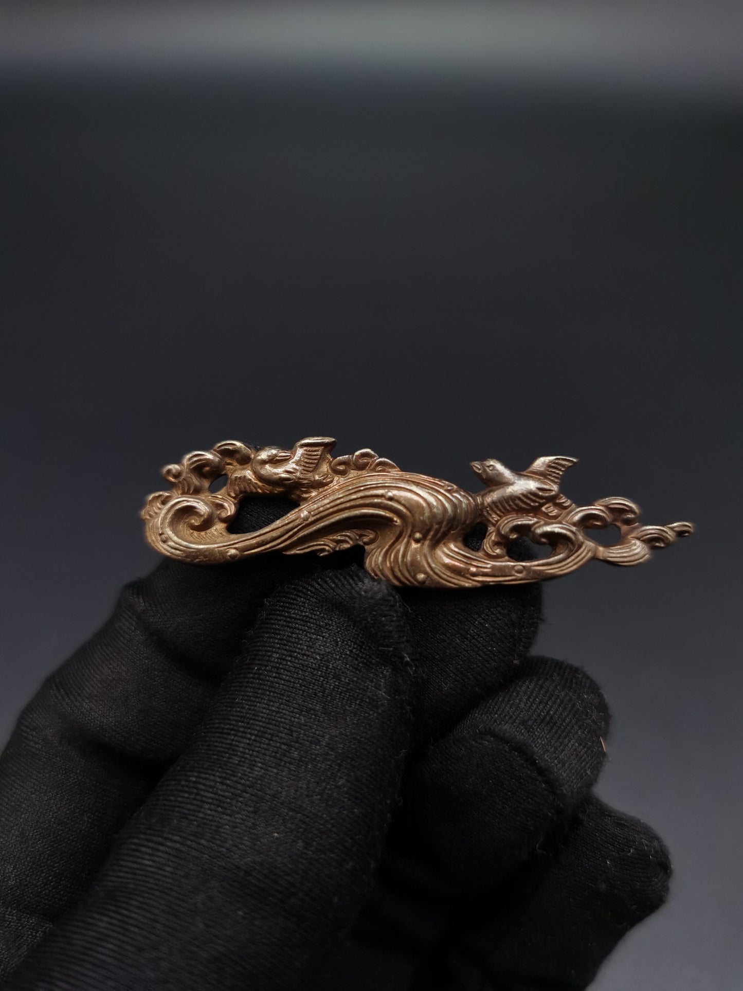 Japanese Type Wave flying bird Pattern Menuki for Katana and Wakziashi, Y152