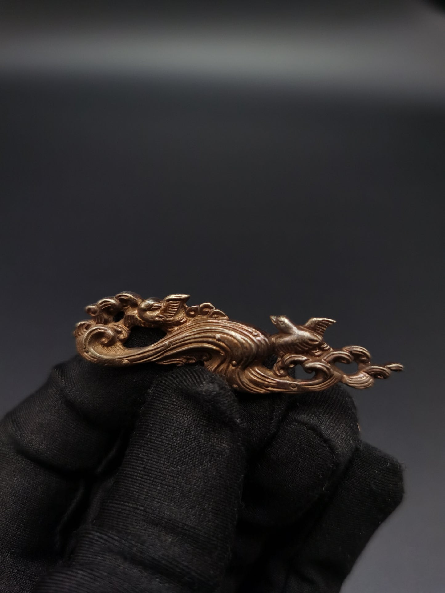 Japanese Type Wave flying bird Pattern Menuki for Katana and Wakziashi, Y152