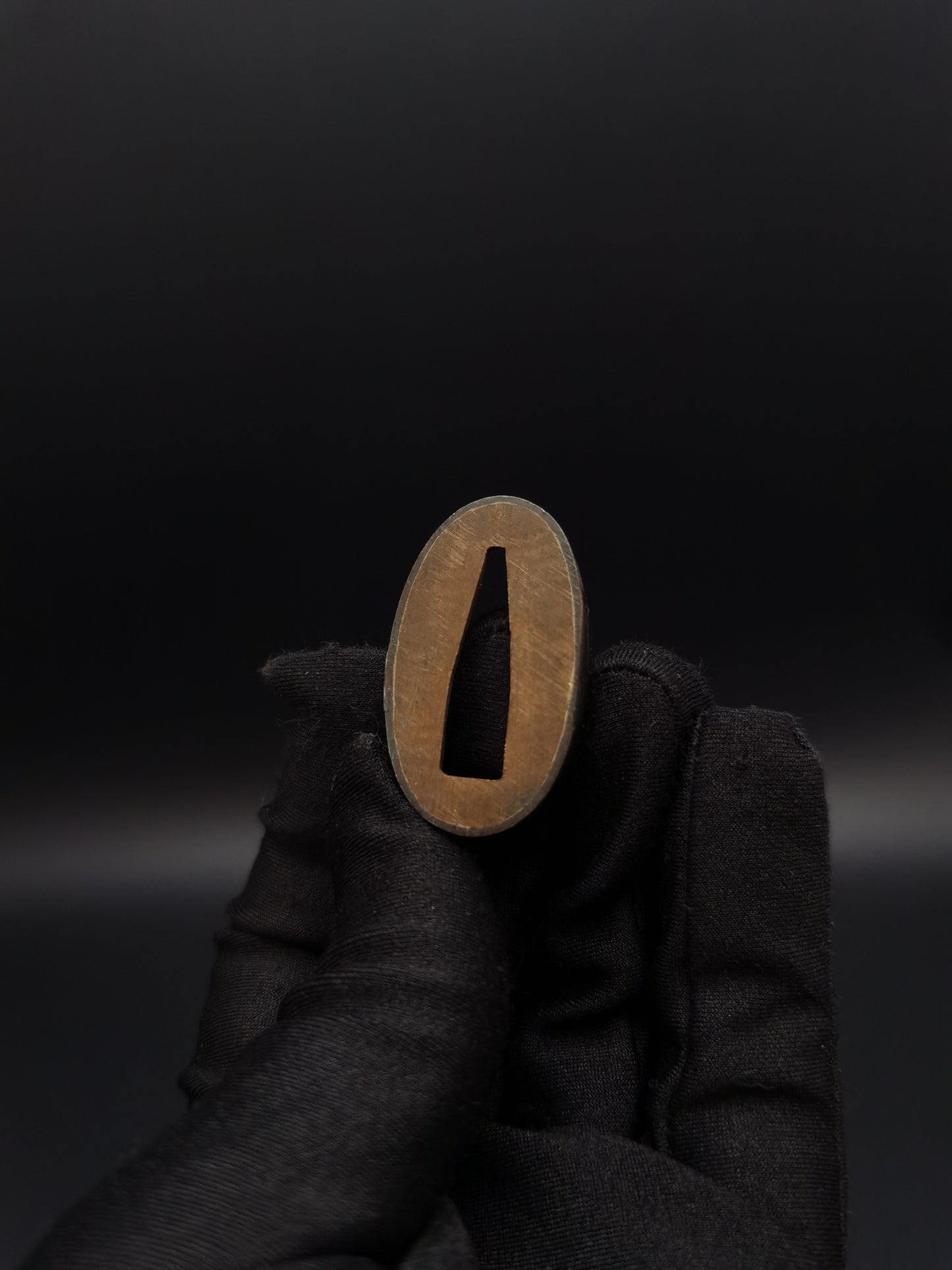 Japanese Waterside Small Boat Pattern Single Fuchi for Katana Wakziashi Edo Period Antique F112