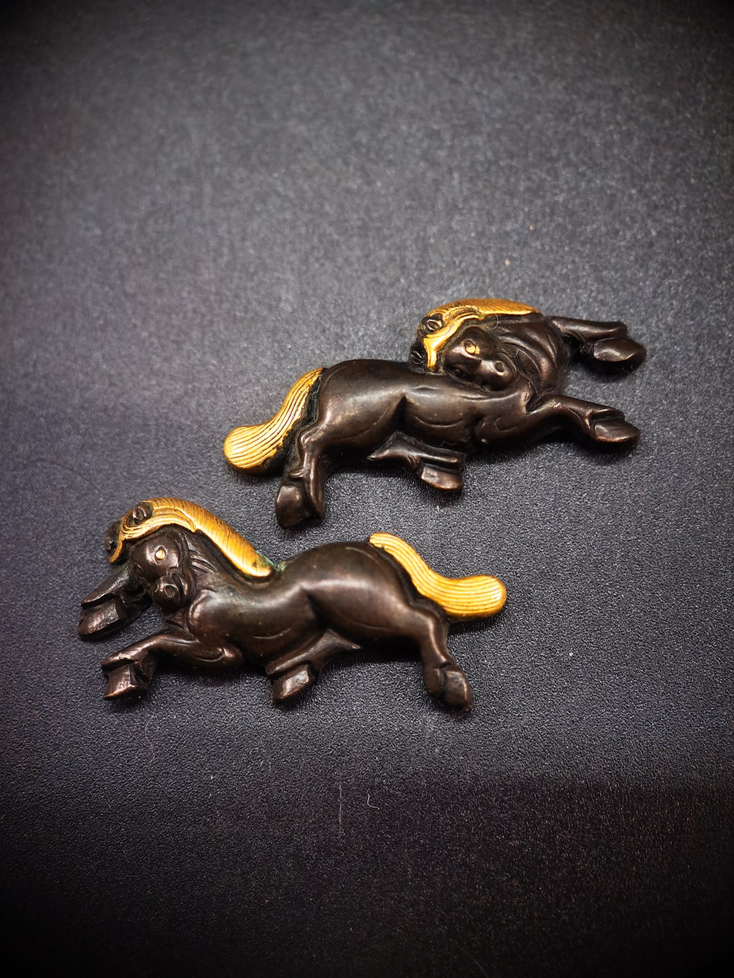 Japanese galloping horse Menuki for Katana Wakziashi Tanto Edo Period Antique C040