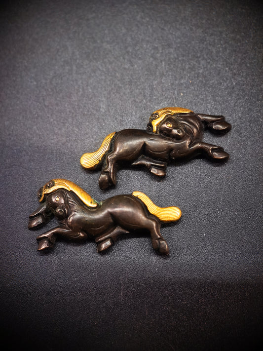 Japanese galloping horse Menuki for Katana Wakziashi Tanto Edo Period Antique C040