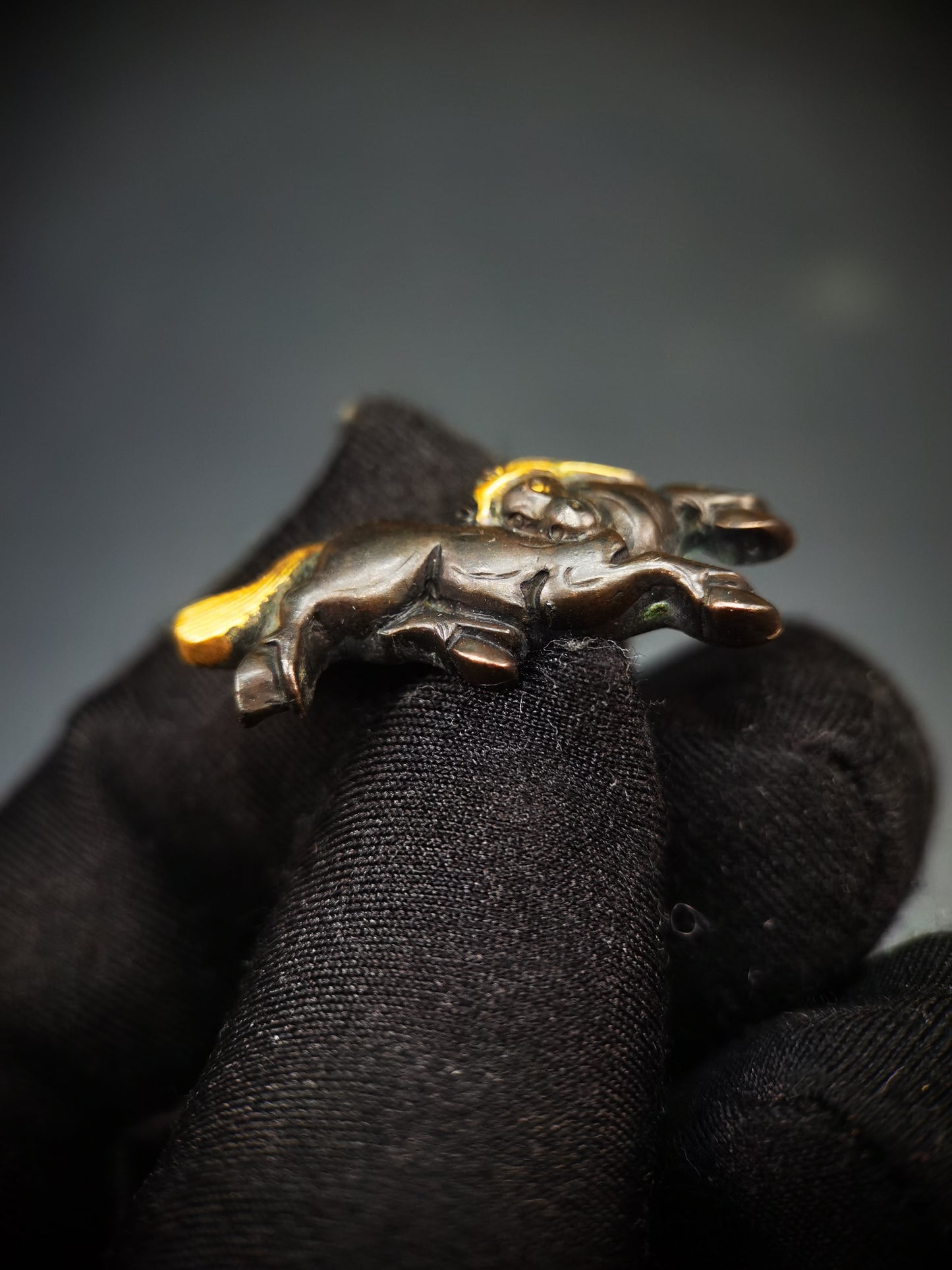 Japanese galloping horse Menuki for Katana Wakziashi Tanto Edo Period Antique C040