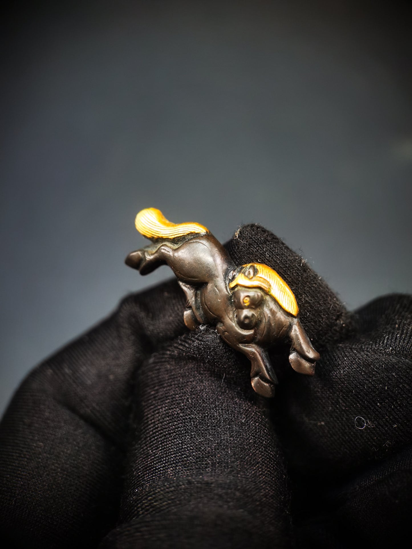 Japanese galloping horse Menuki for Katana Wakziashi Tanto Edo Period Antique C040