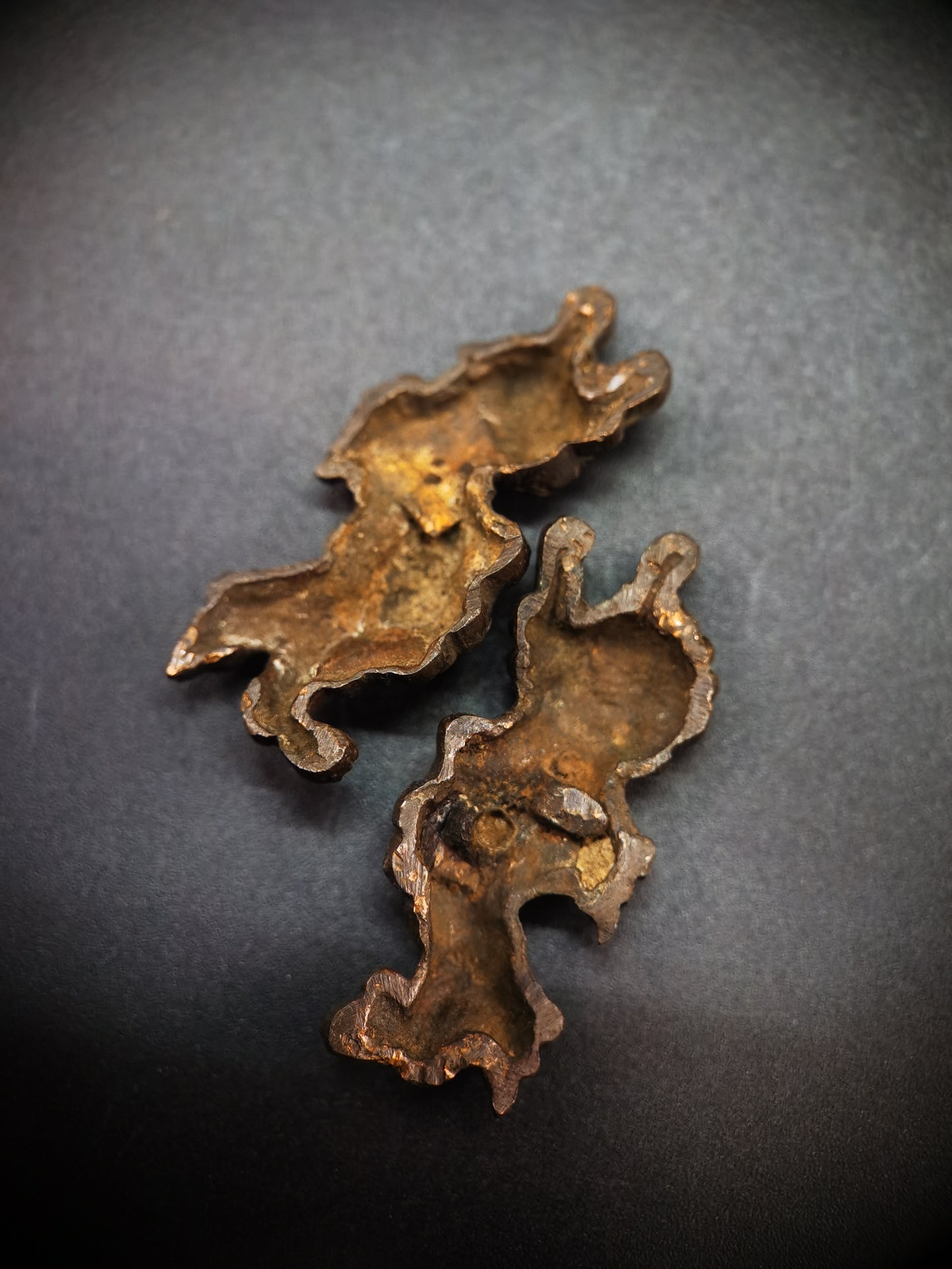 Japanese Two Lion Dogs Menuki for Katana Wakziashi Tanto Edo Period Antique C041