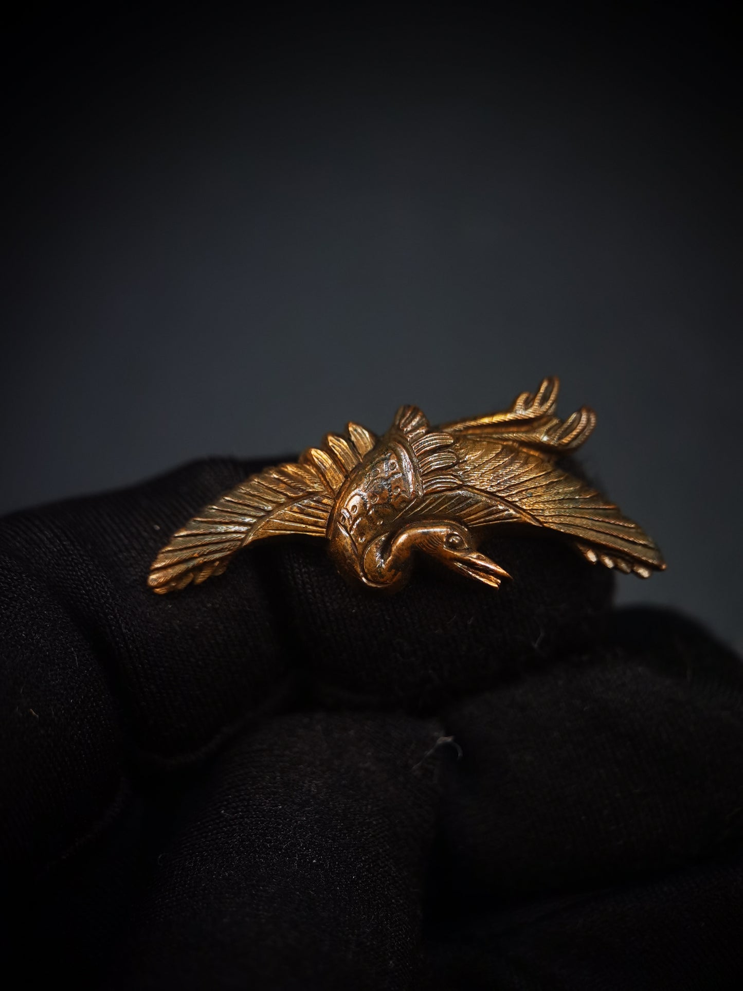 Japanese Crane Menuki for Katana and  Wakziashi Edo Period Antique C049