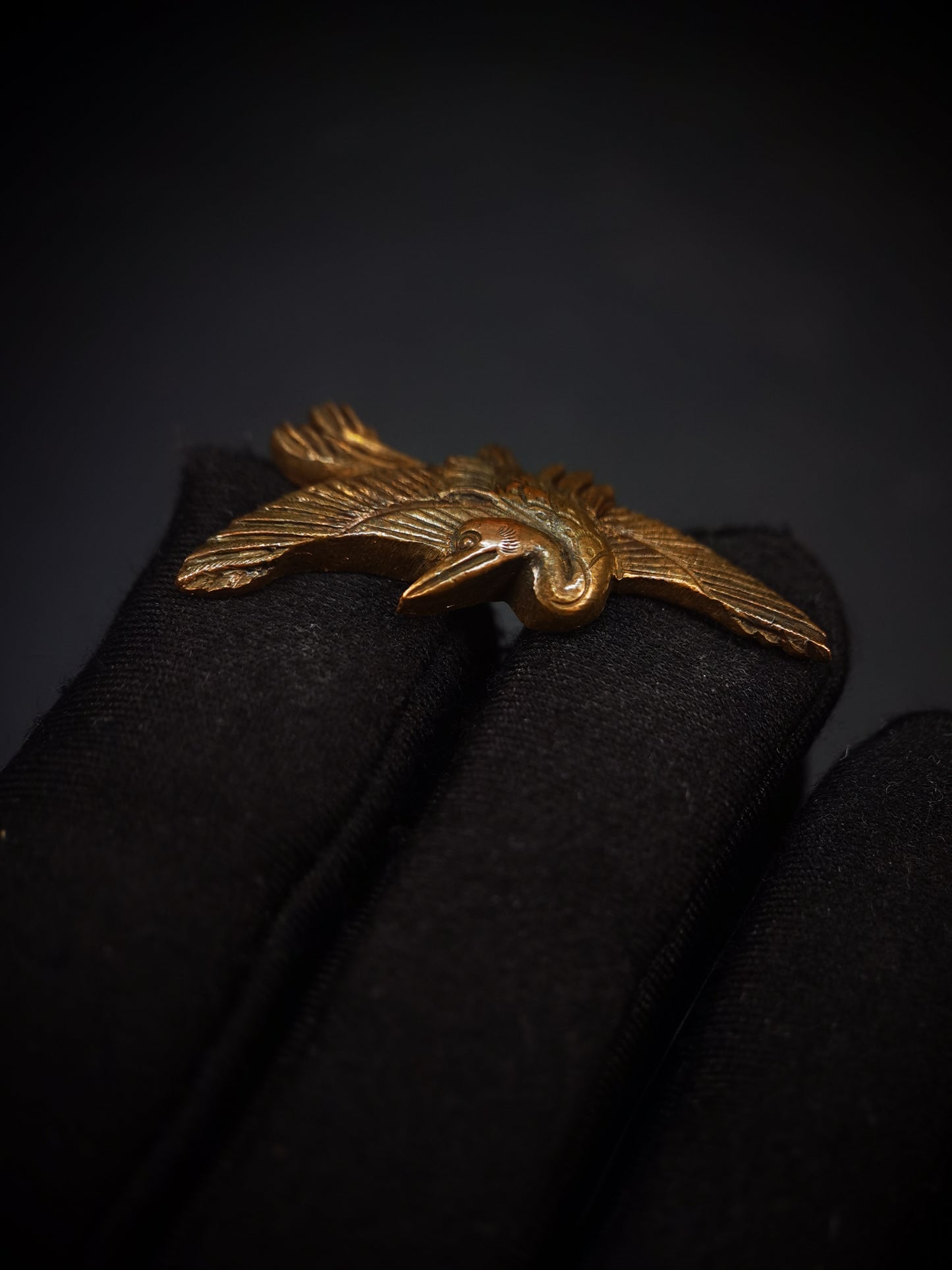 Japanese Crane Menuki for Katana and  Wakziashi Edo Period Antique C049