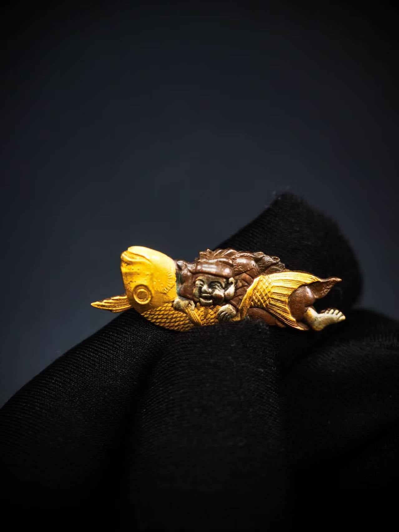 Japanese God of fortune Menuki for Katana Wakziashi and Tanto Edo Period Antique C065