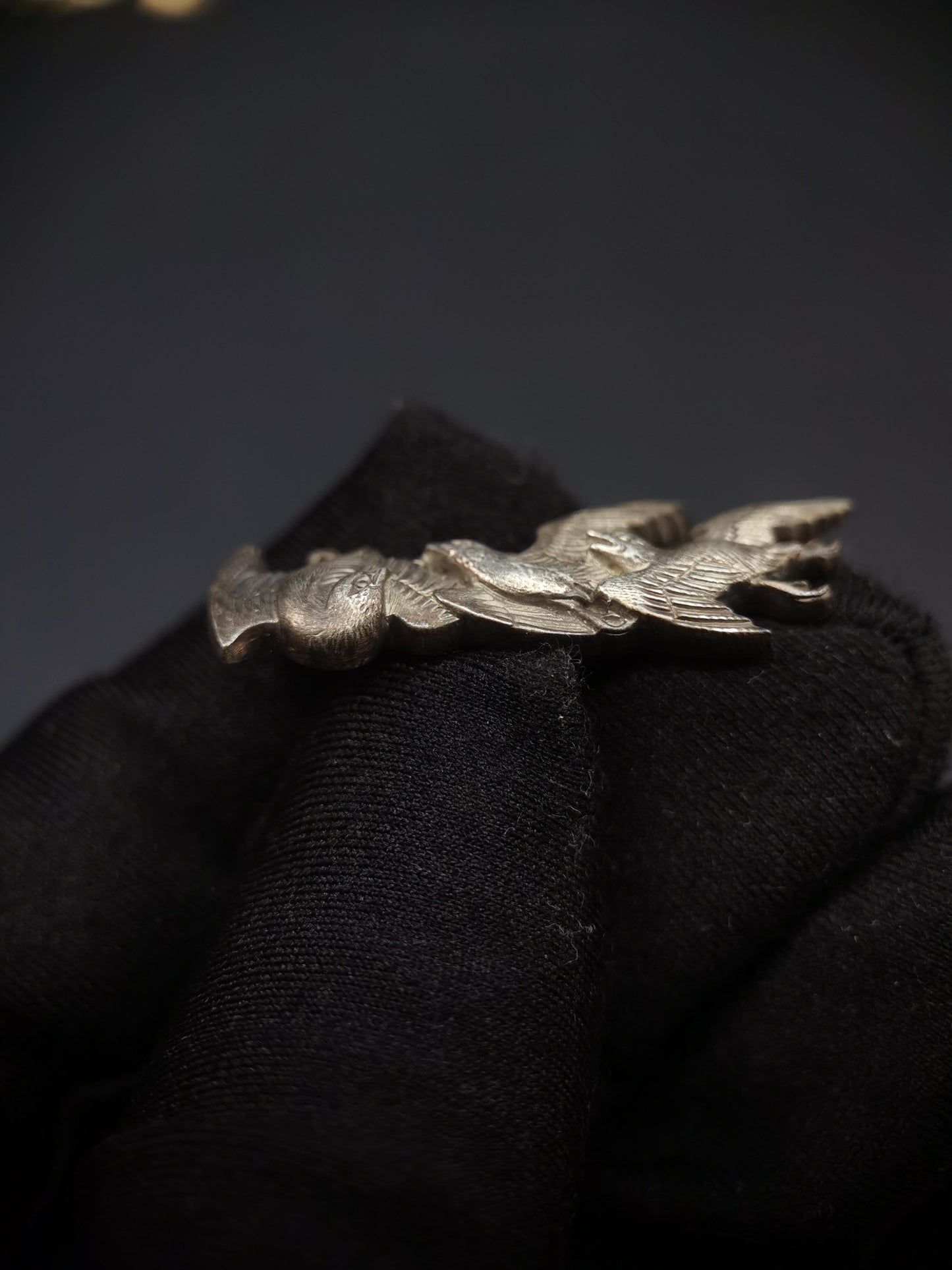 Japanese Type Pure Silver Three Little Birds Menuki for Katana and wakziashi, Y172