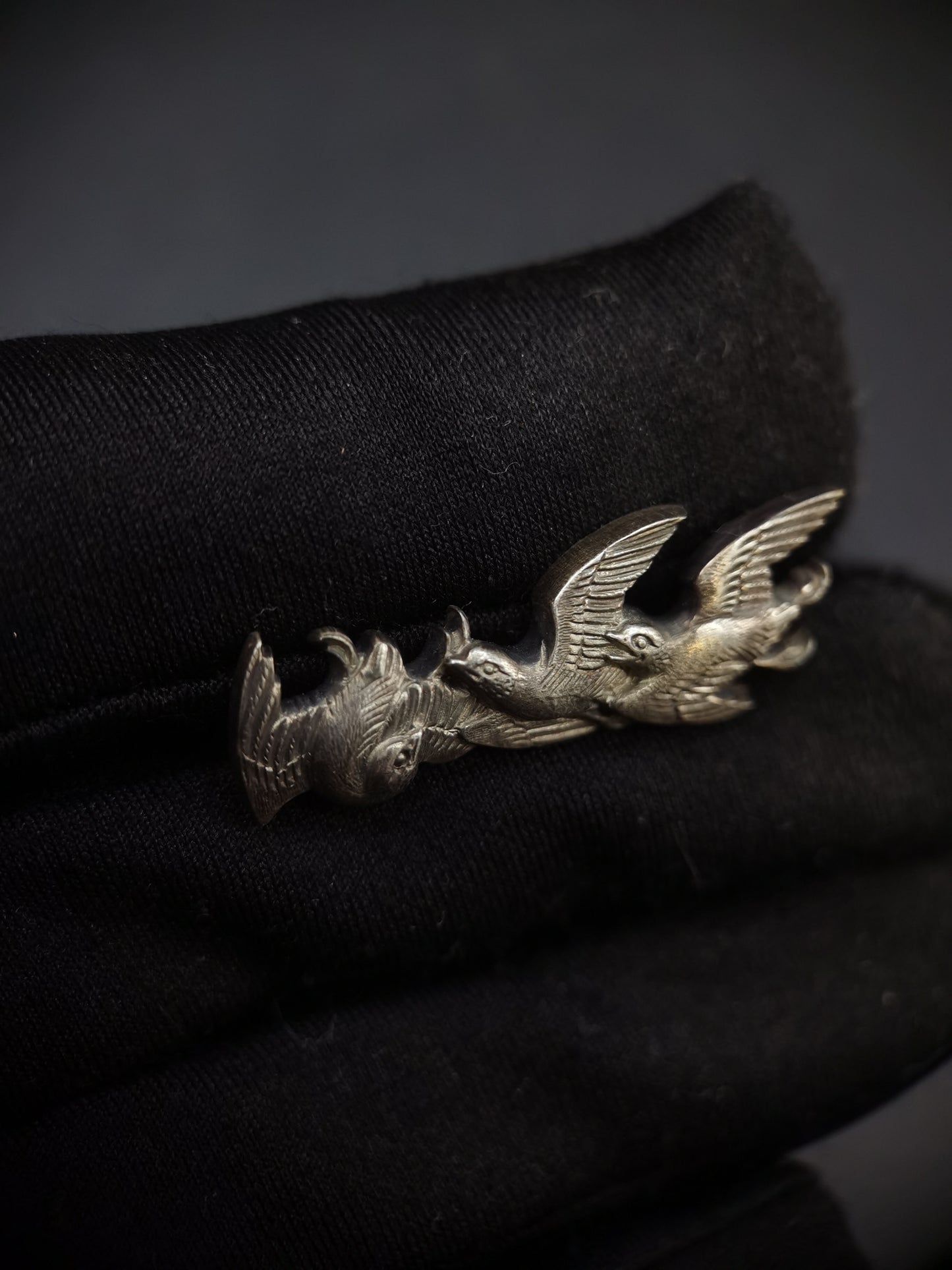Japanese Type Pure Silver Three Little Birds Menuki for Katana and wakziashi, Y172