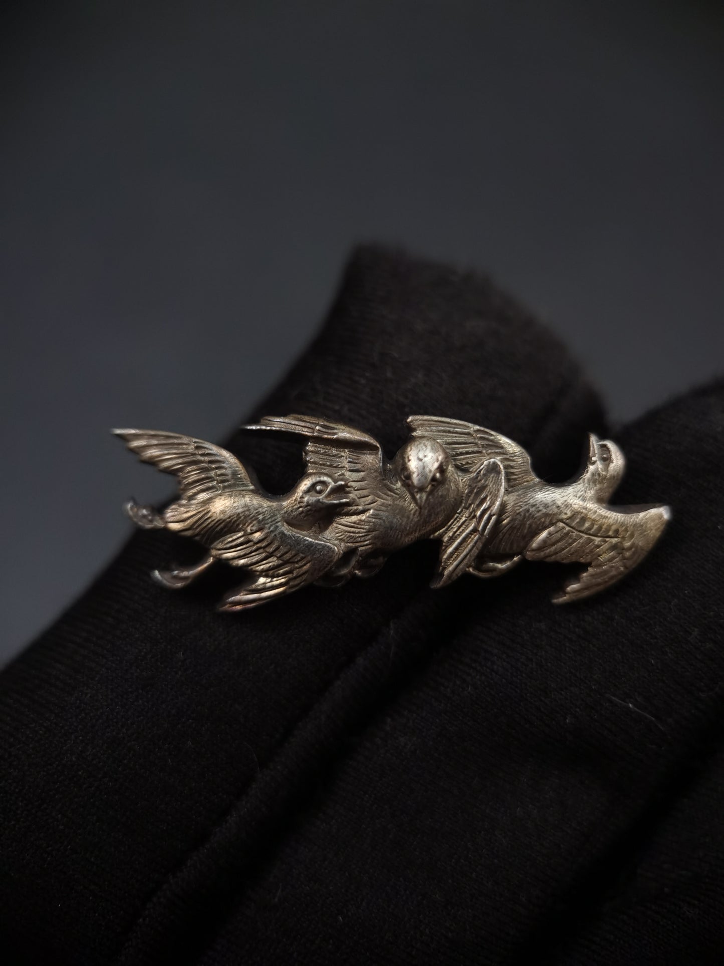 Japanese Type Pure Silver Three Little Birds Menuki for Katana and wakziashi, Y172