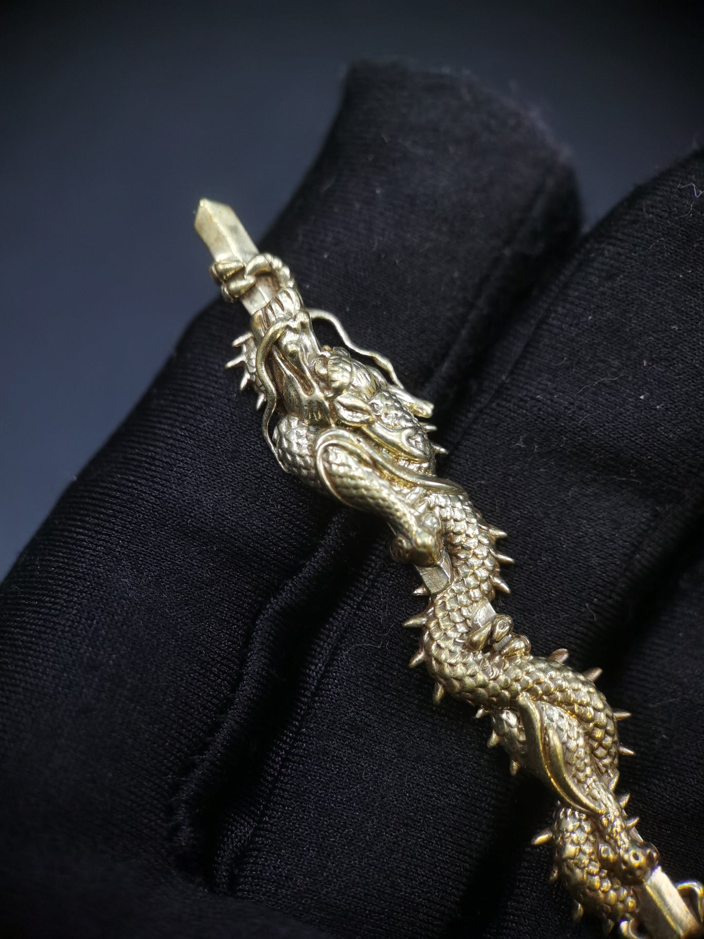 Japanese Type BIG Kurikara Dragon Menuki for Katana Tachi Hand-Tachi, Y170
