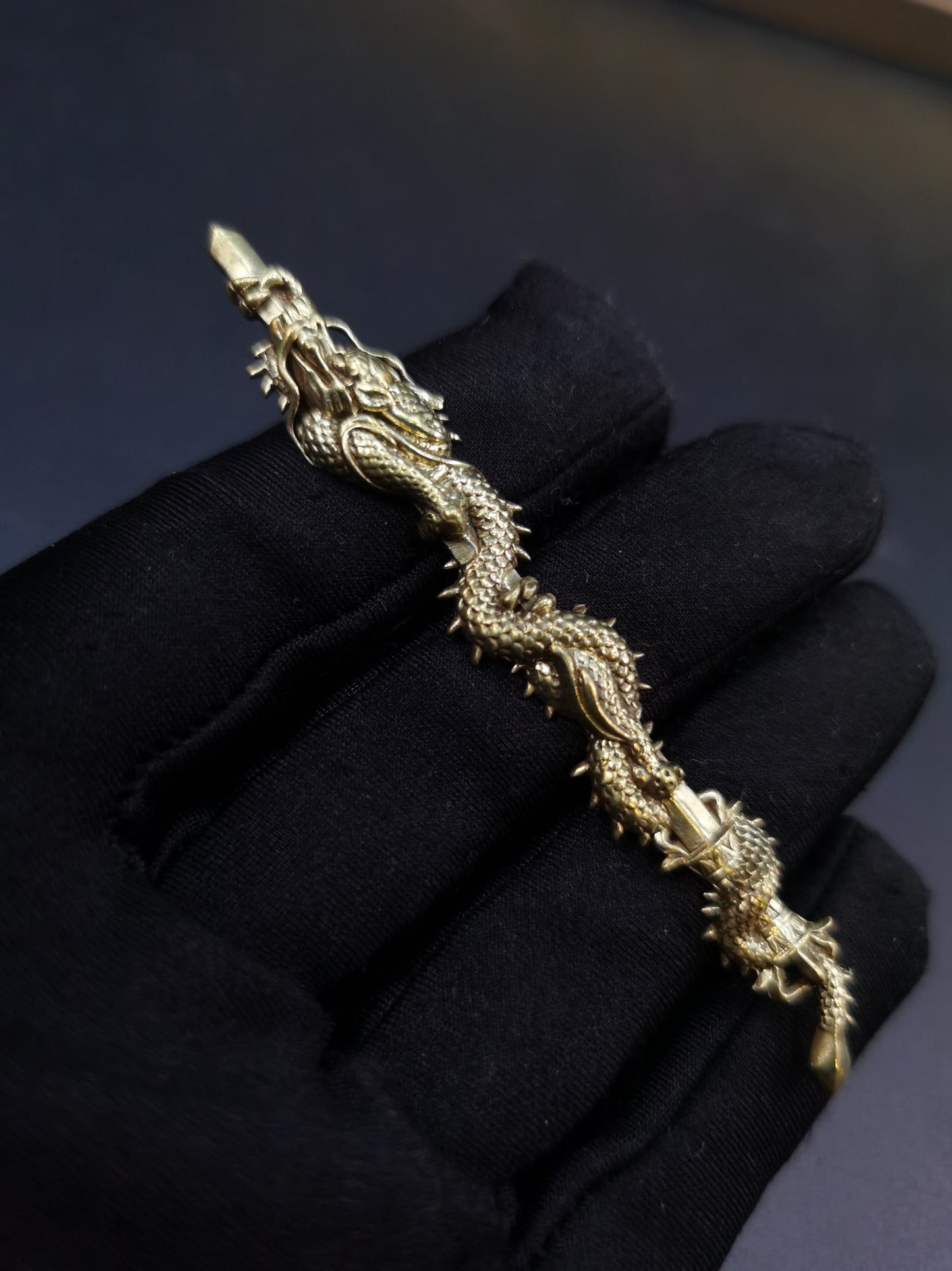 Japanese Type BIG Kurikara Dragon Menuki for Katana Tachi Hand-Tachi, Y170