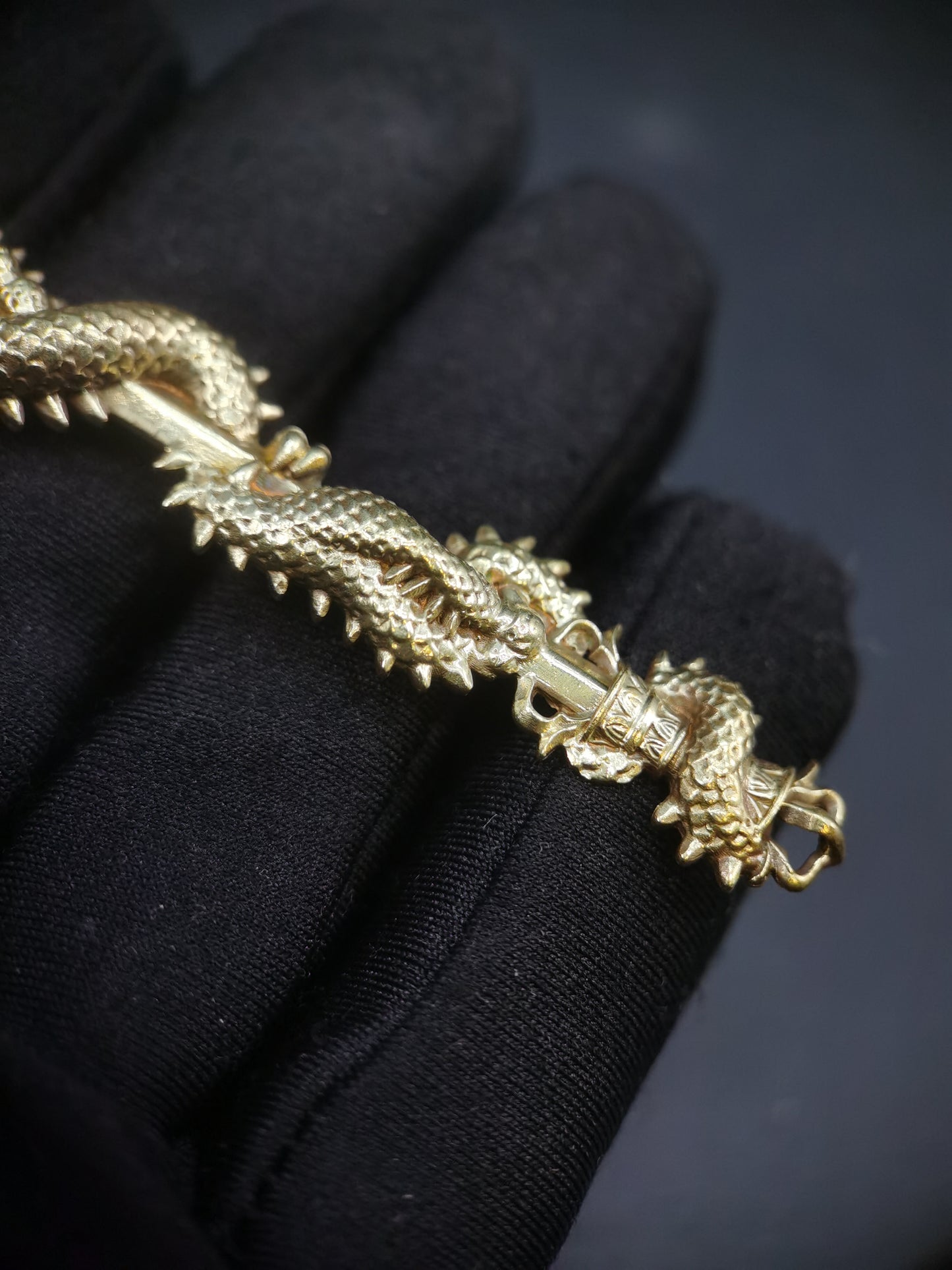 Japanese Type BIG Kurikara Dragon Menuki for Katana Tachi Hand-Tachi, Y170