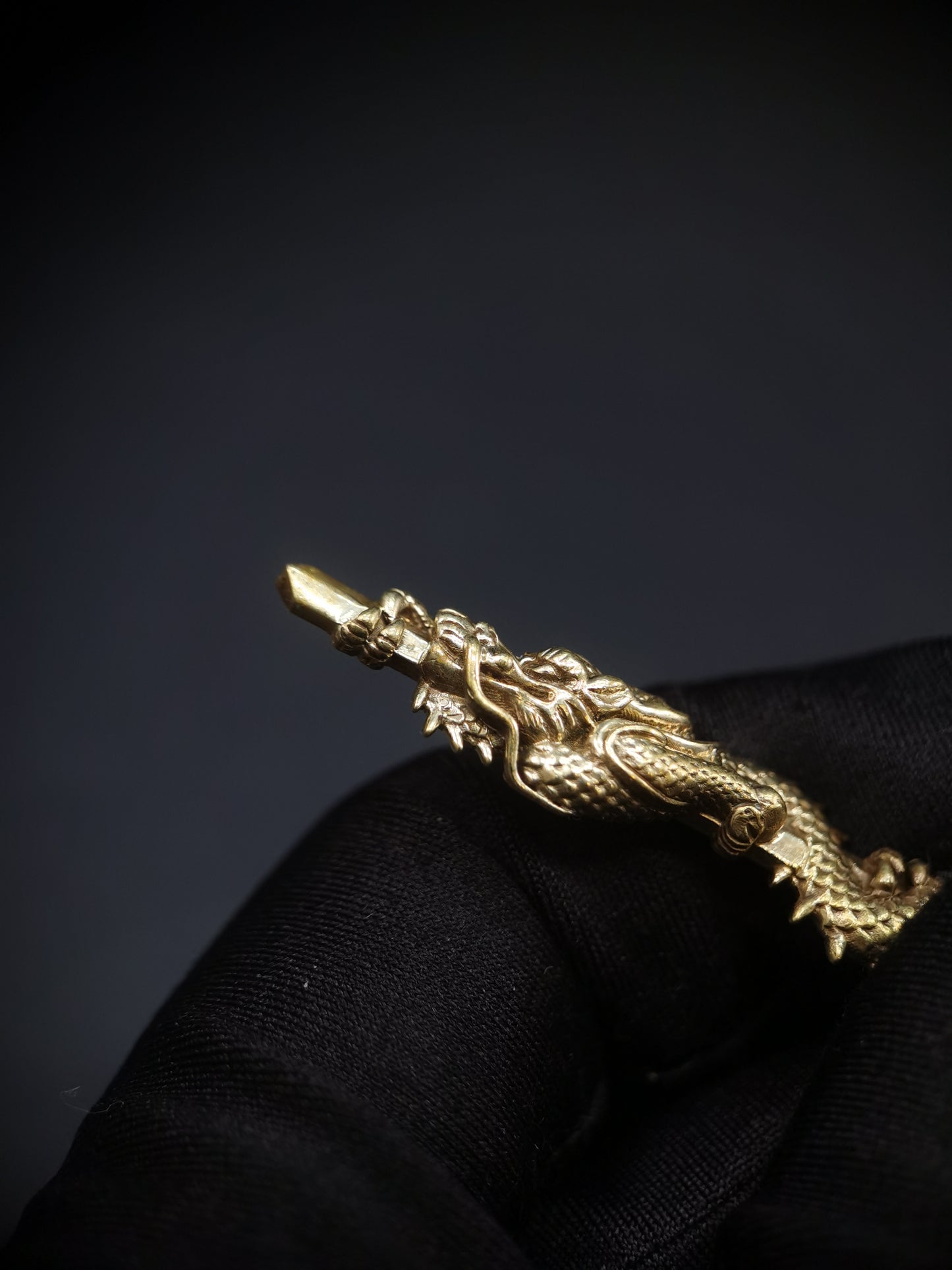 Japanese Type BIG Kurikara Dragon Menuki for Katana Tachi Hand-Tachi, Y170