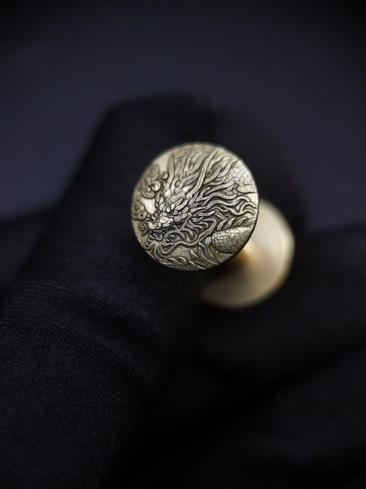 Japanese Type Dragon Round Menuki for wakziashi and tanto Y173