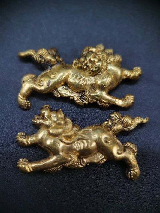 Japanese Lion Dog Pattern Menuki for Katana Wakziashi and Tanto C067