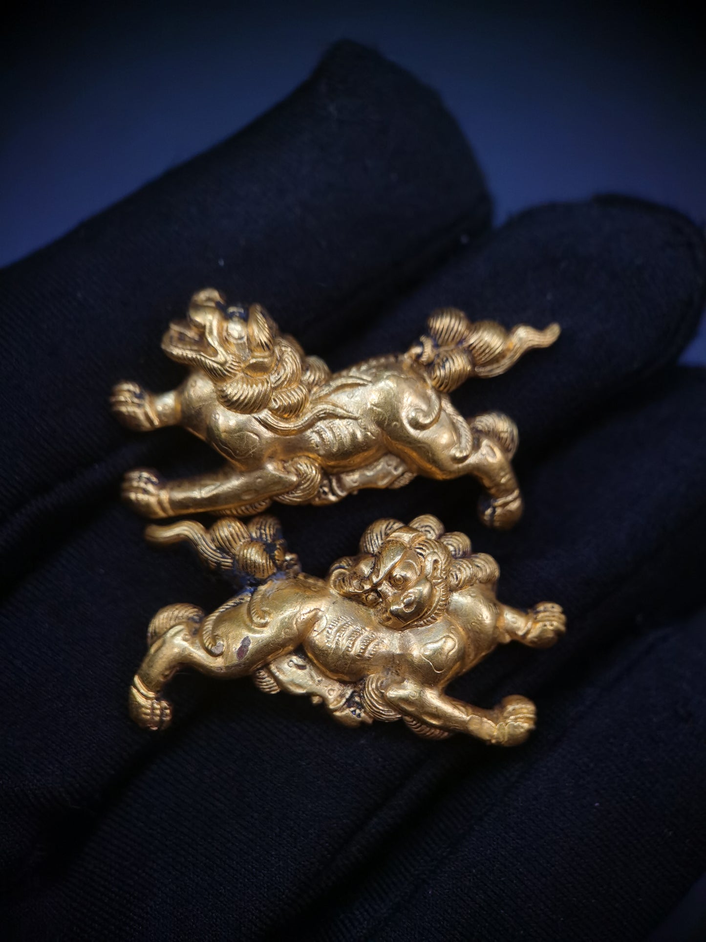 Japanese Lion Dog Pattern Menuki for Katana Wakziashi and Tanto C067