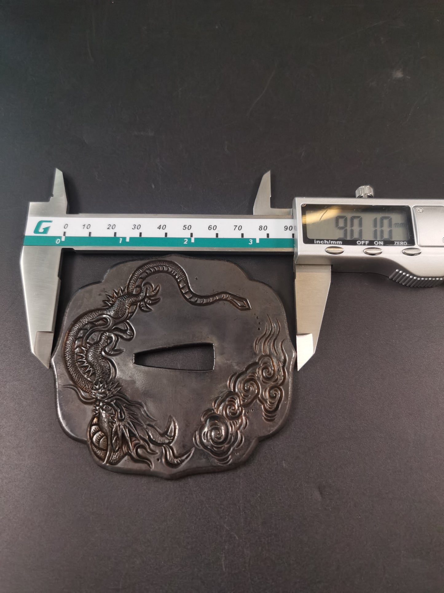 Japanese Type Cloud Dragon Pattern Tsuba for Tachi and Hand-Tachi, Y164