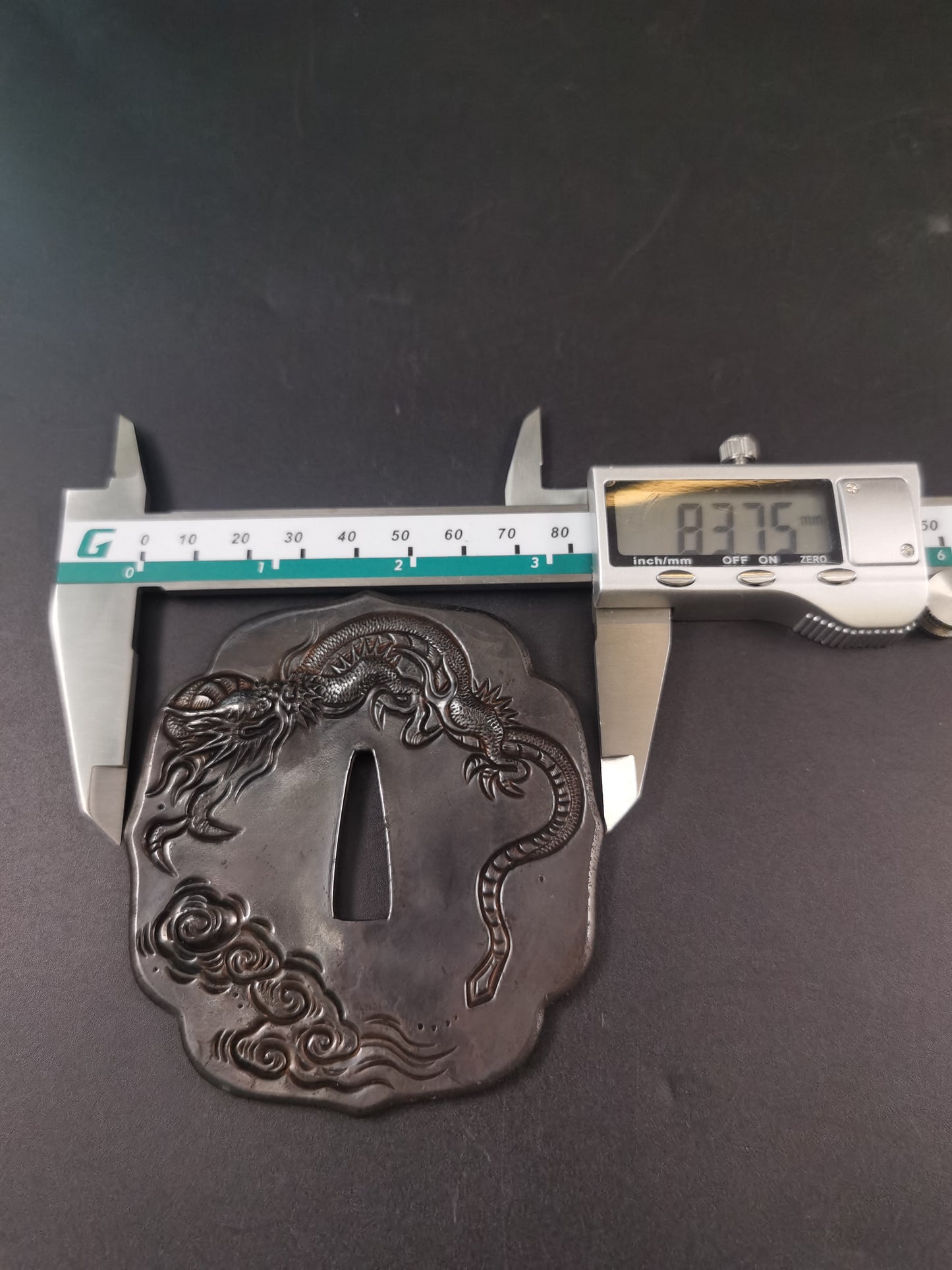 Japanese Type Cloud Dragon Pattern Tsuba for Tachi and Hand-Tachi, Y164