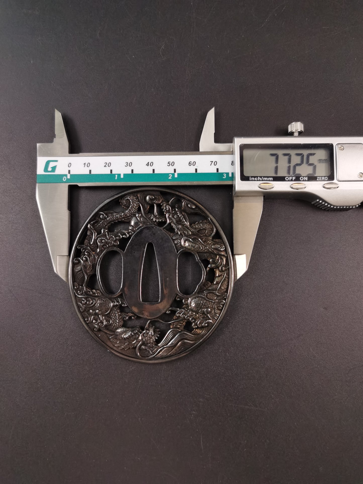 Japanese Type Wave and Dragon Pattern Tsuba for Katana and Wakziashi, Y162