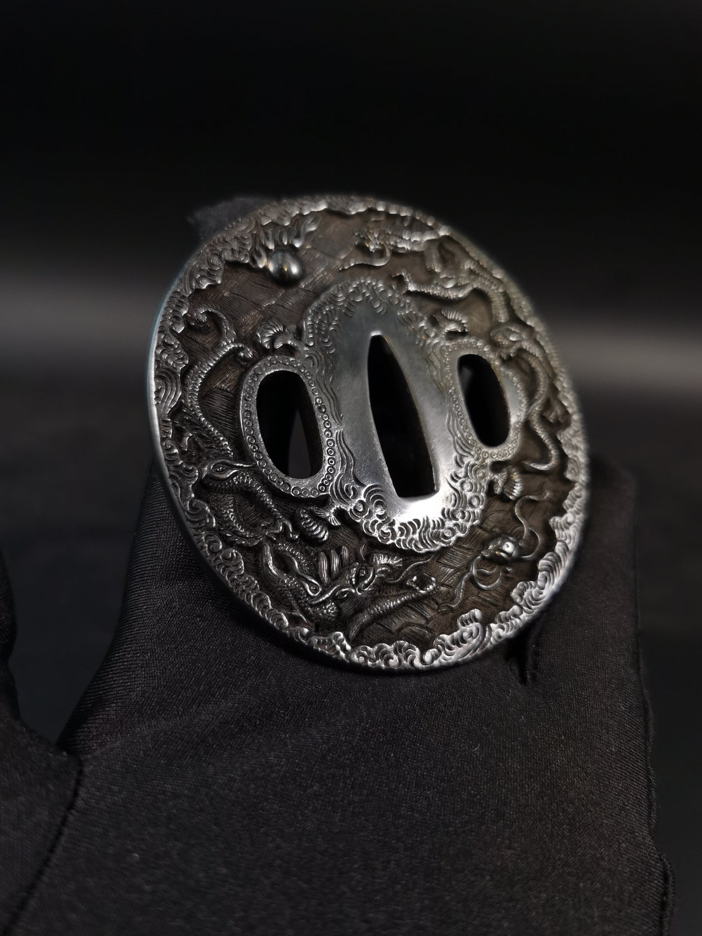 Japanese Type Dragon Phoenix Lion Pattern Tsuba for Katana and Wakziashi Y163