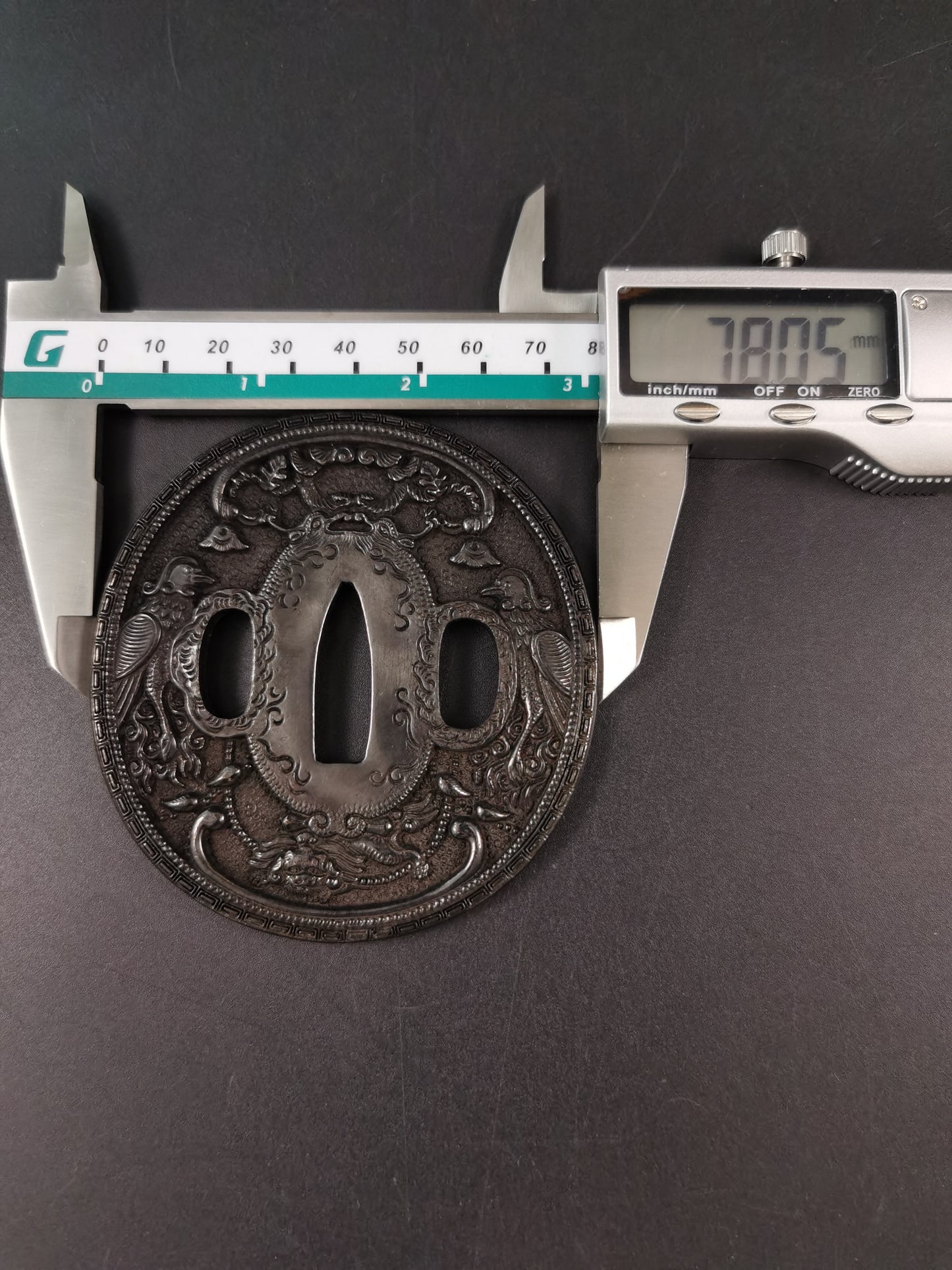 Japanese Type Dragon Phoenix Lion Pattern Tsuba for Katana and Wakziashi Y163