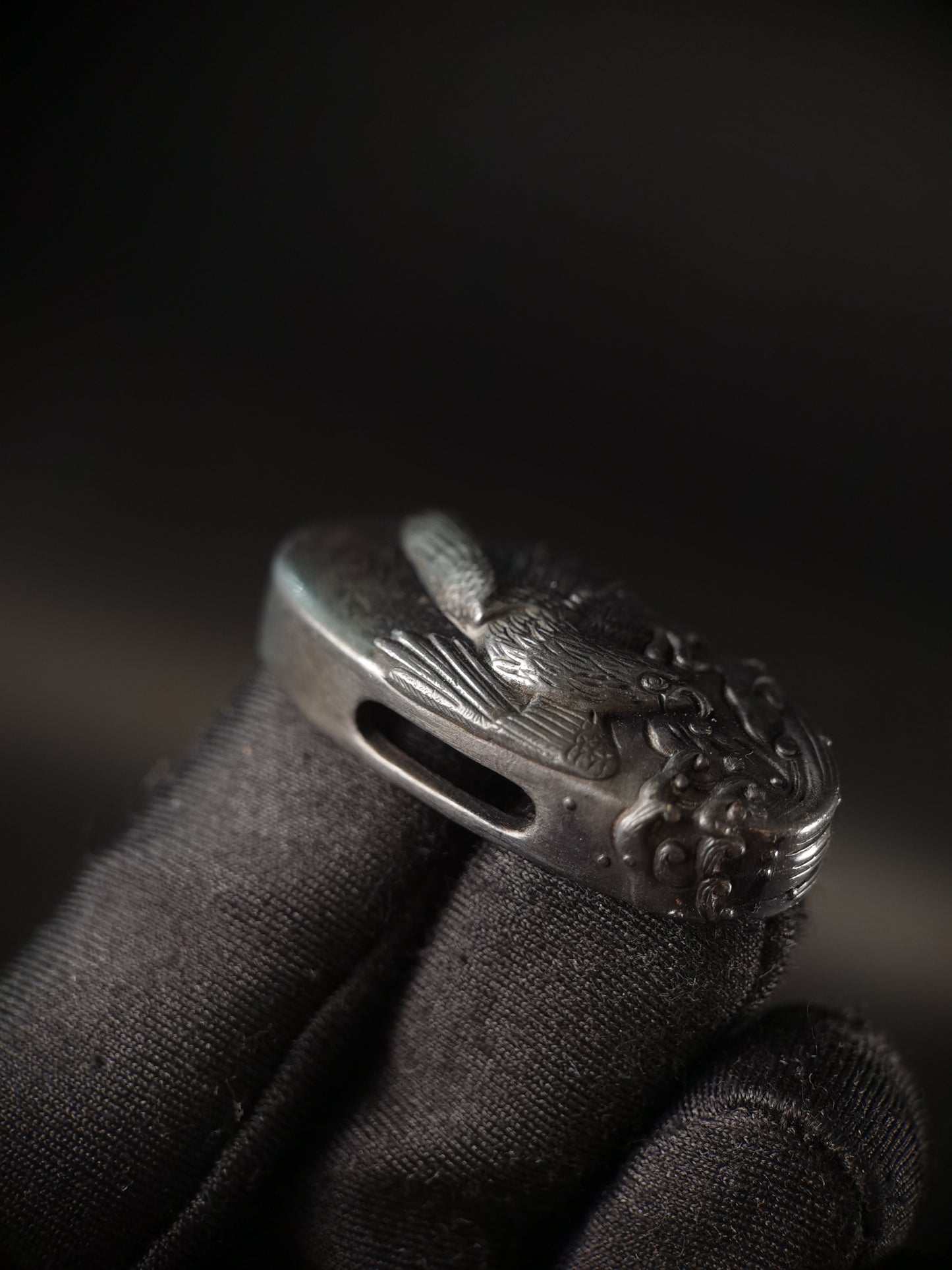 Japanese Type Waves and Flying Eagle Fuchi & Kashira for Katana and Wakziashi,Y166