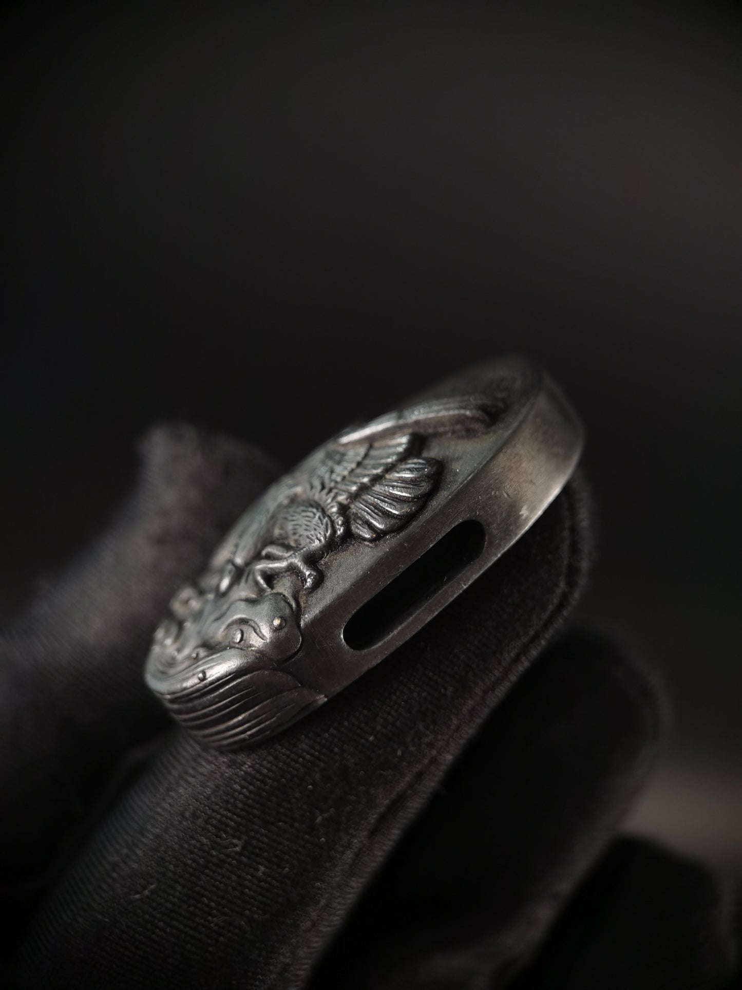 Japanese Type Waves and Flying Eagle Fuchi & Kashira for Katana and Wakziashi,Y166