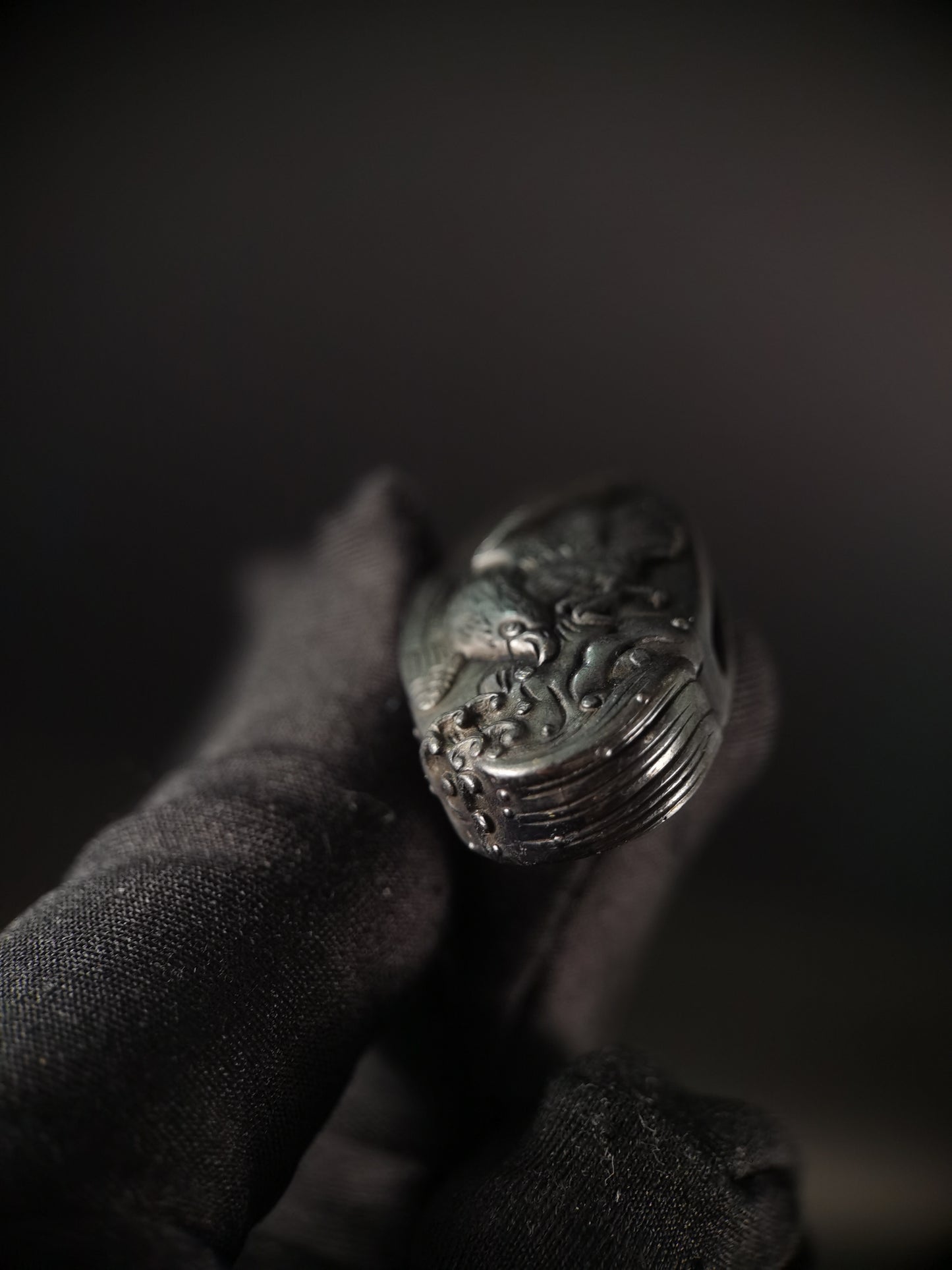 Japanese Type Waves and Flying Eagle Fuchi & Kashira for Katana and Wakziashi,Y166