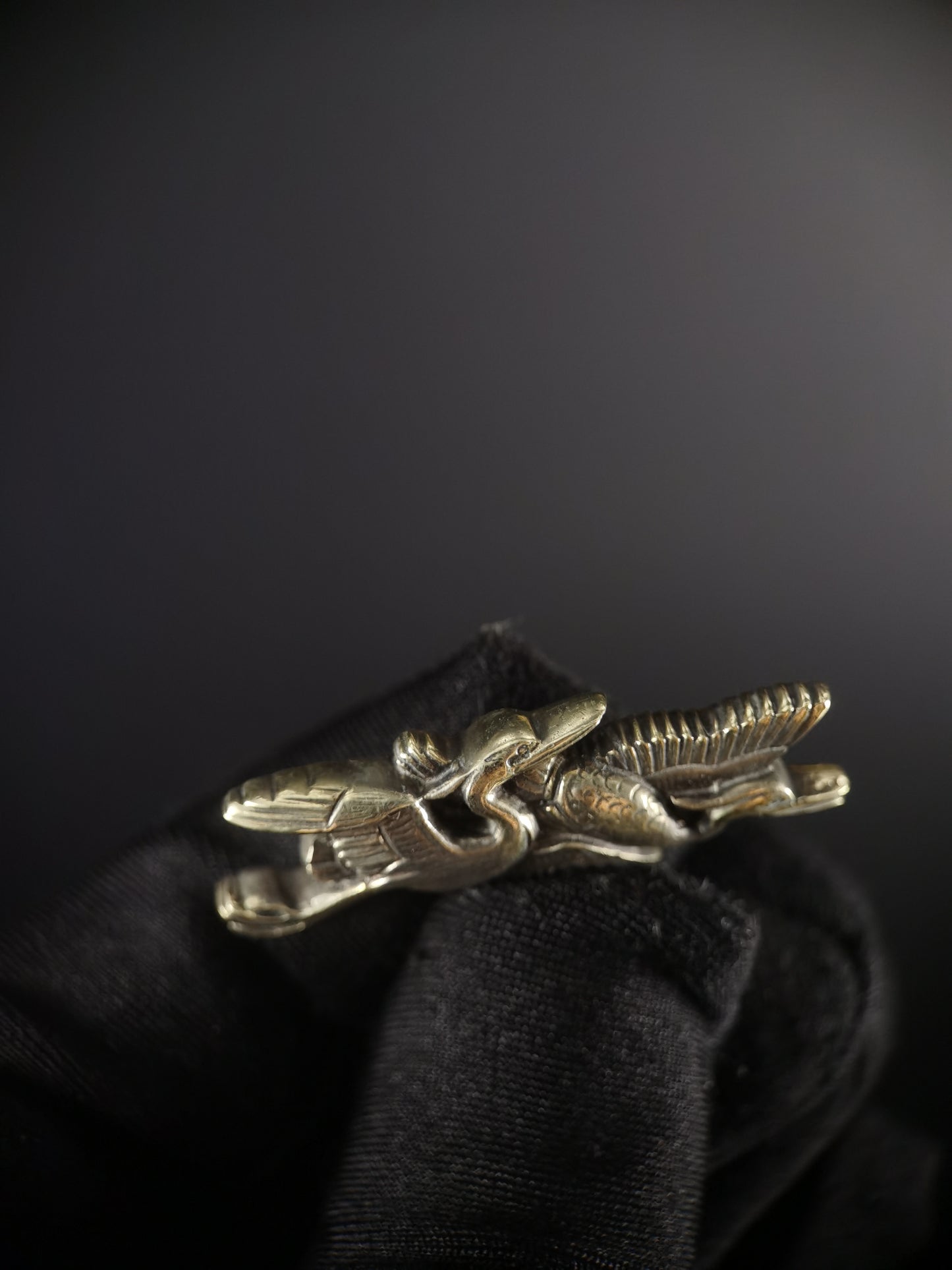 Japanese Type Double linked egret Menuki for Katana and wakziashi, Y174