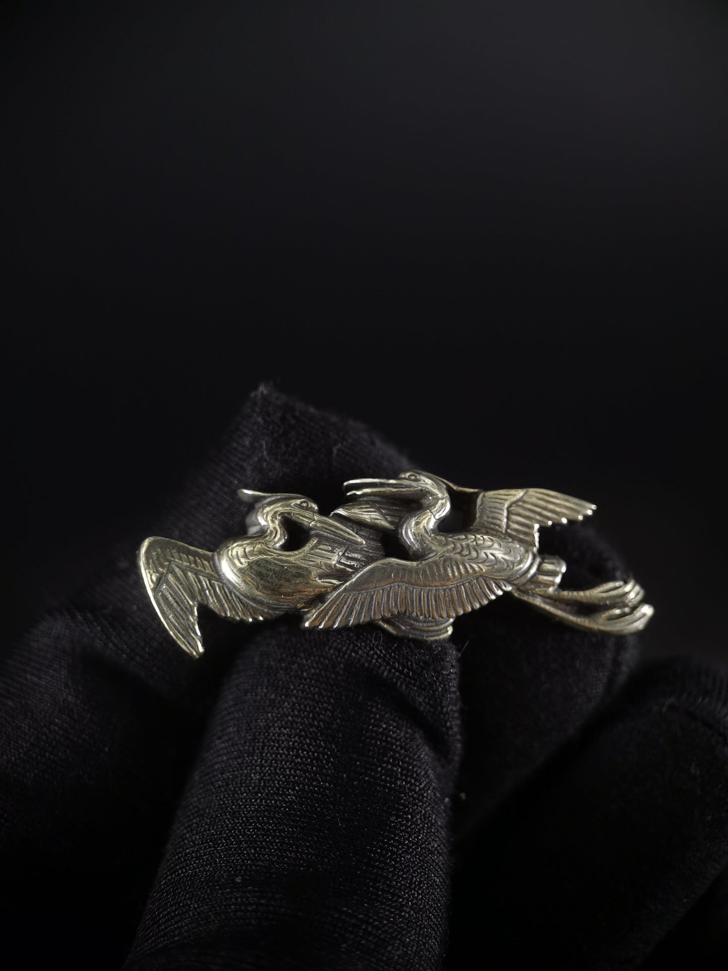 Japanese Type Double linked egret Menuki for Katana and wakziashi, Y174