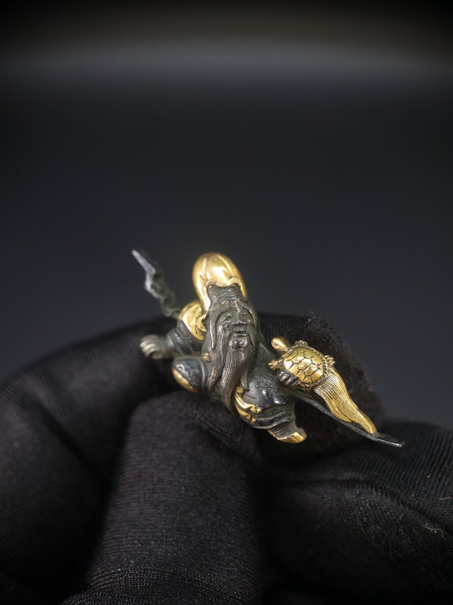 Japanese Longevity God Jurojin & Deer Menuki for Katana and Wakziashi Edo Period Antique C076