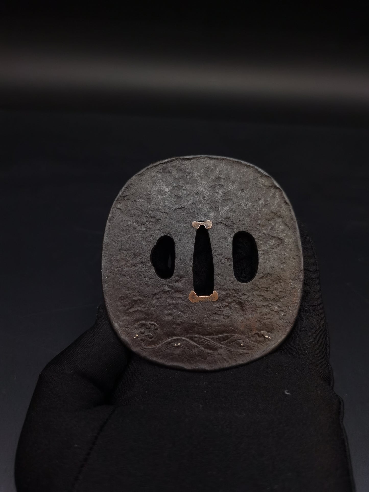 Japanese Longevous god crane Tsuba for Katana and Wakziashi Edo Period Antique A227