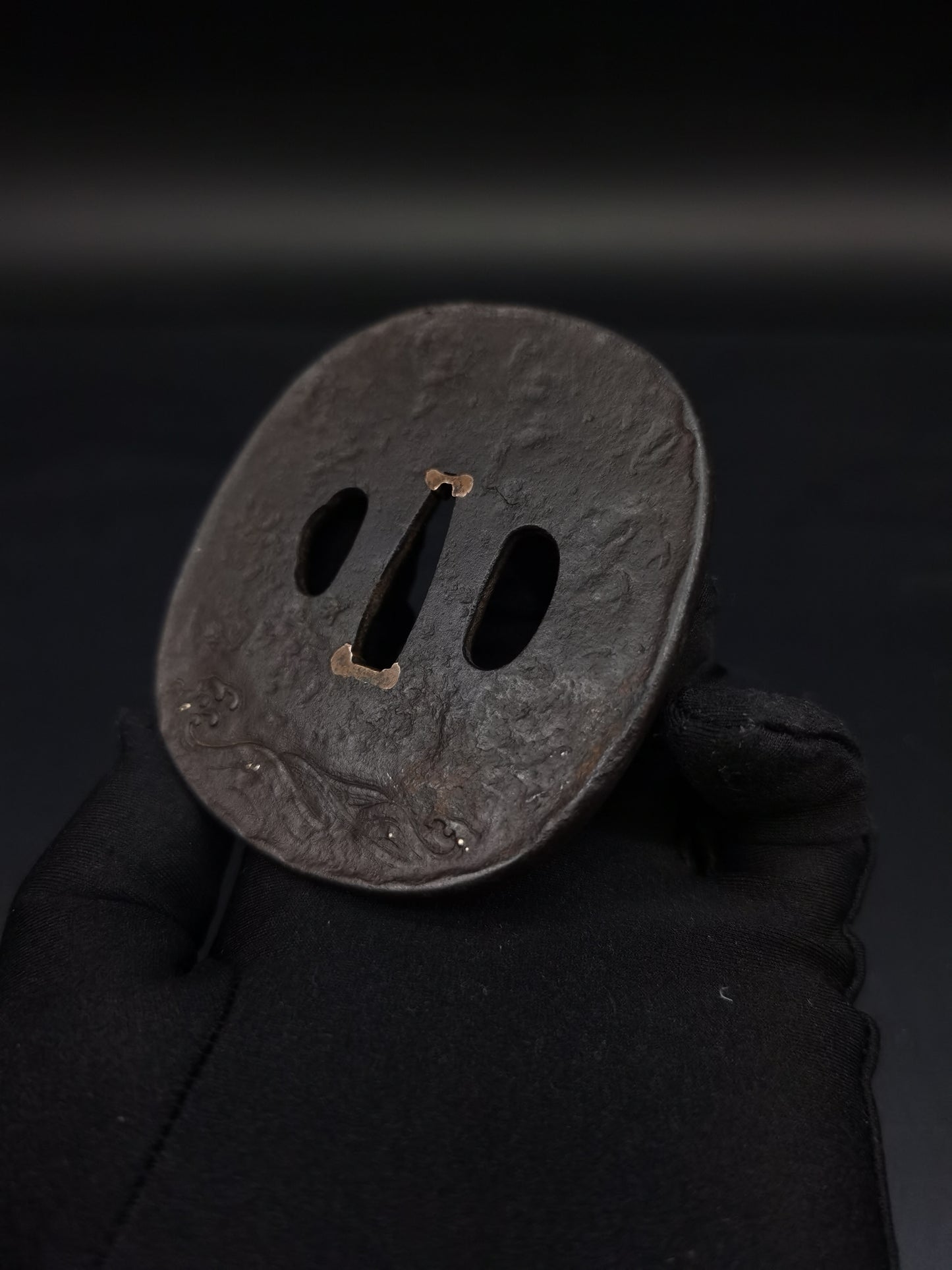 Japanese Longevous god crane Tsuba for Katana and Wakziashi Edo Period Antique A227