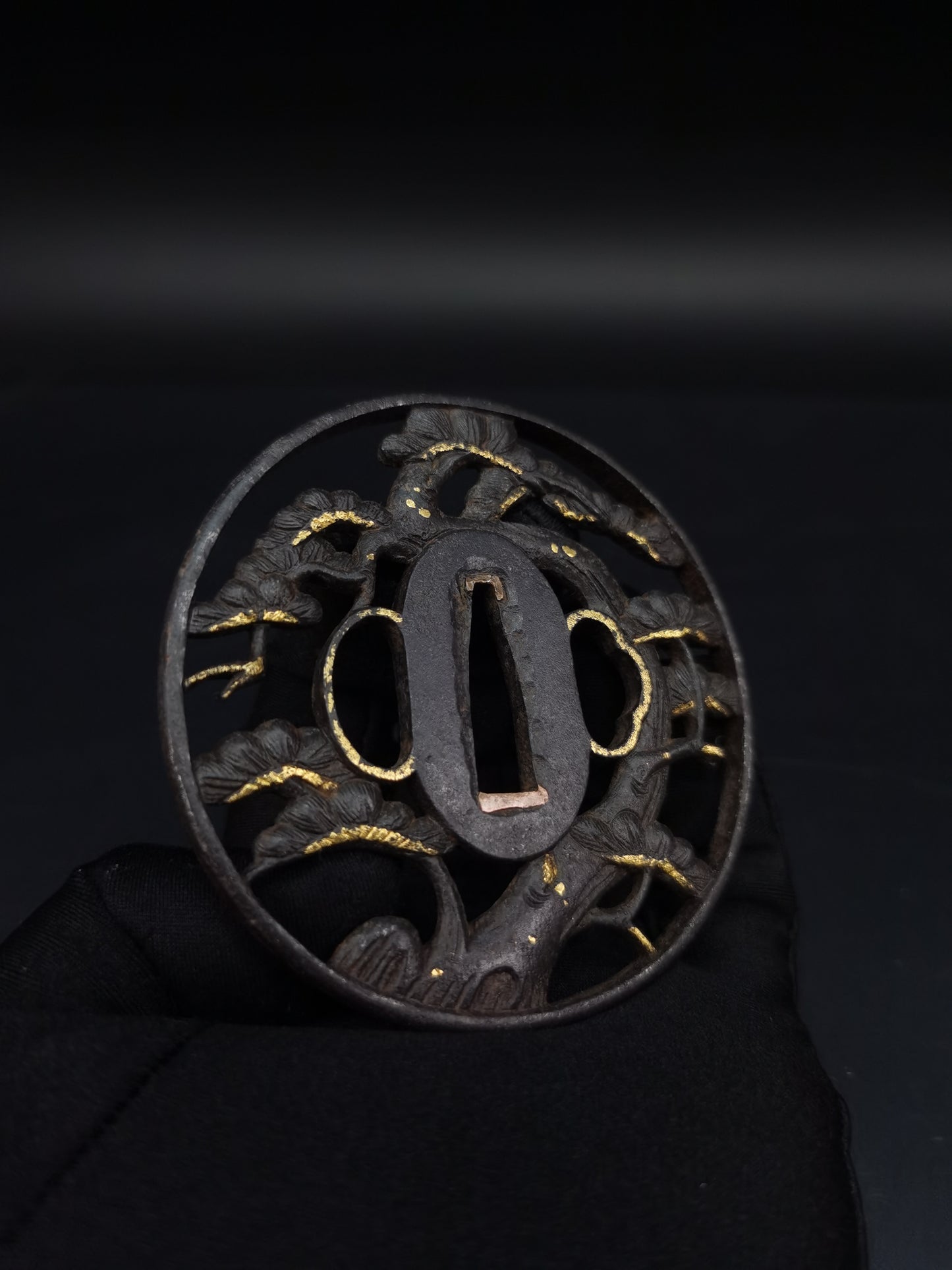 Japanese Pine tree Sukashibori Tsuba for Katana and Wakziashi Edo Period Antique A229