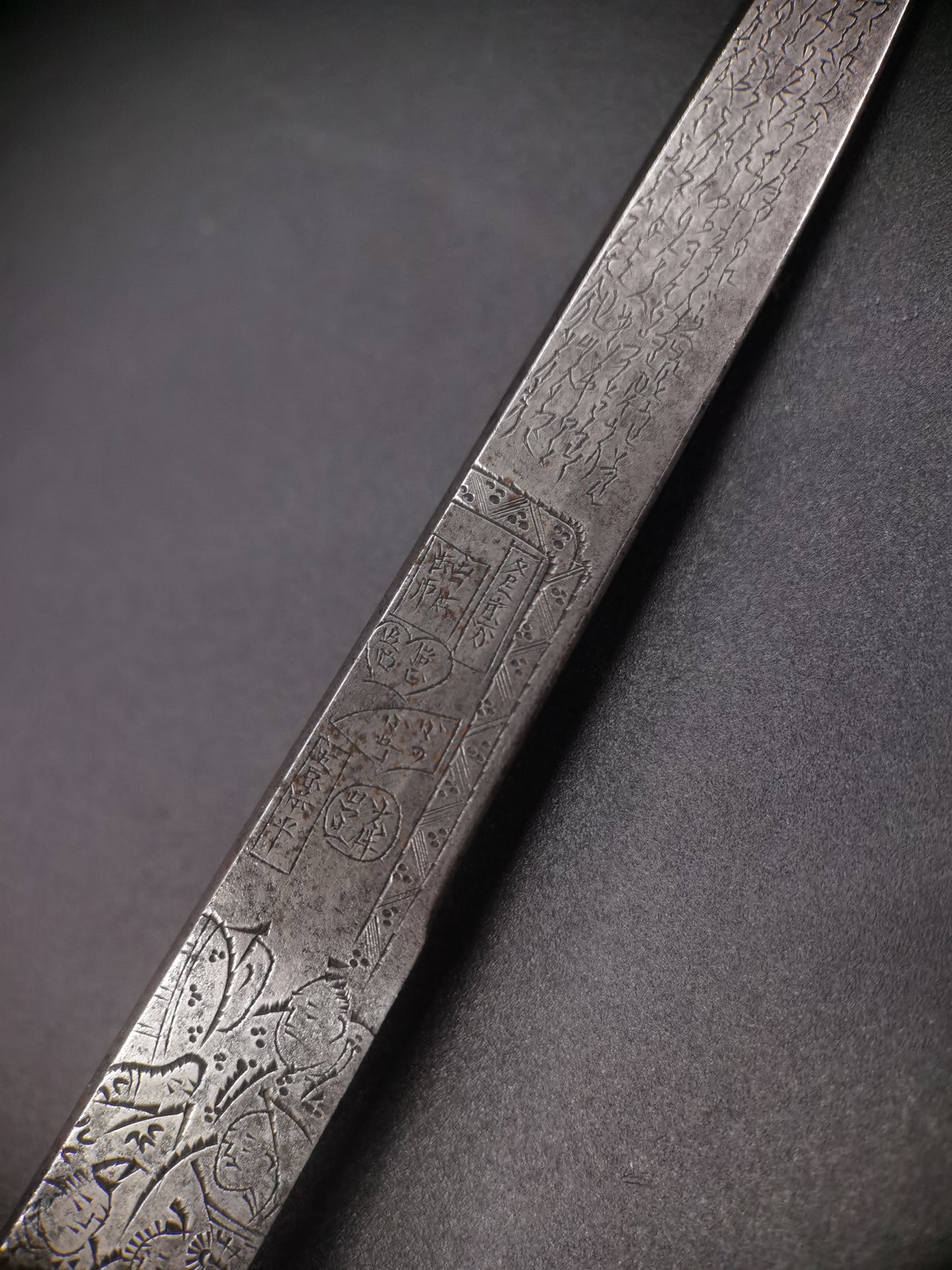 Japanese The Six Poetic Immortals Design Kagatana for Wakziashi Edo Period Antique K038