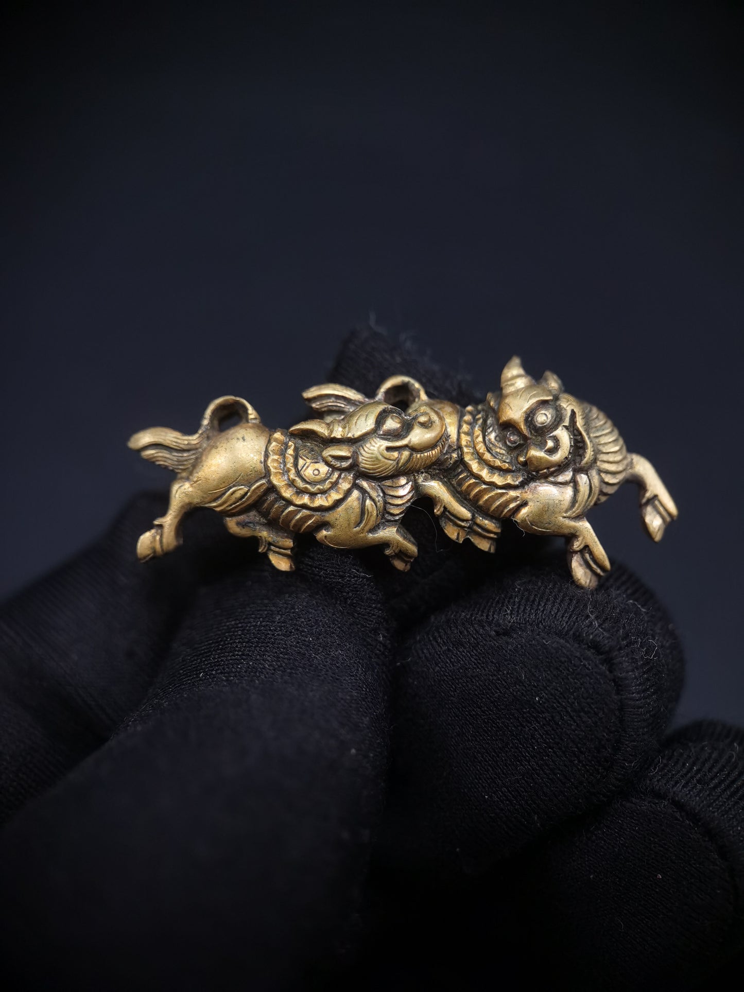 Japanese Type Double Qilin Menuki for Katana and Wakziashi Edo Period Antique C083