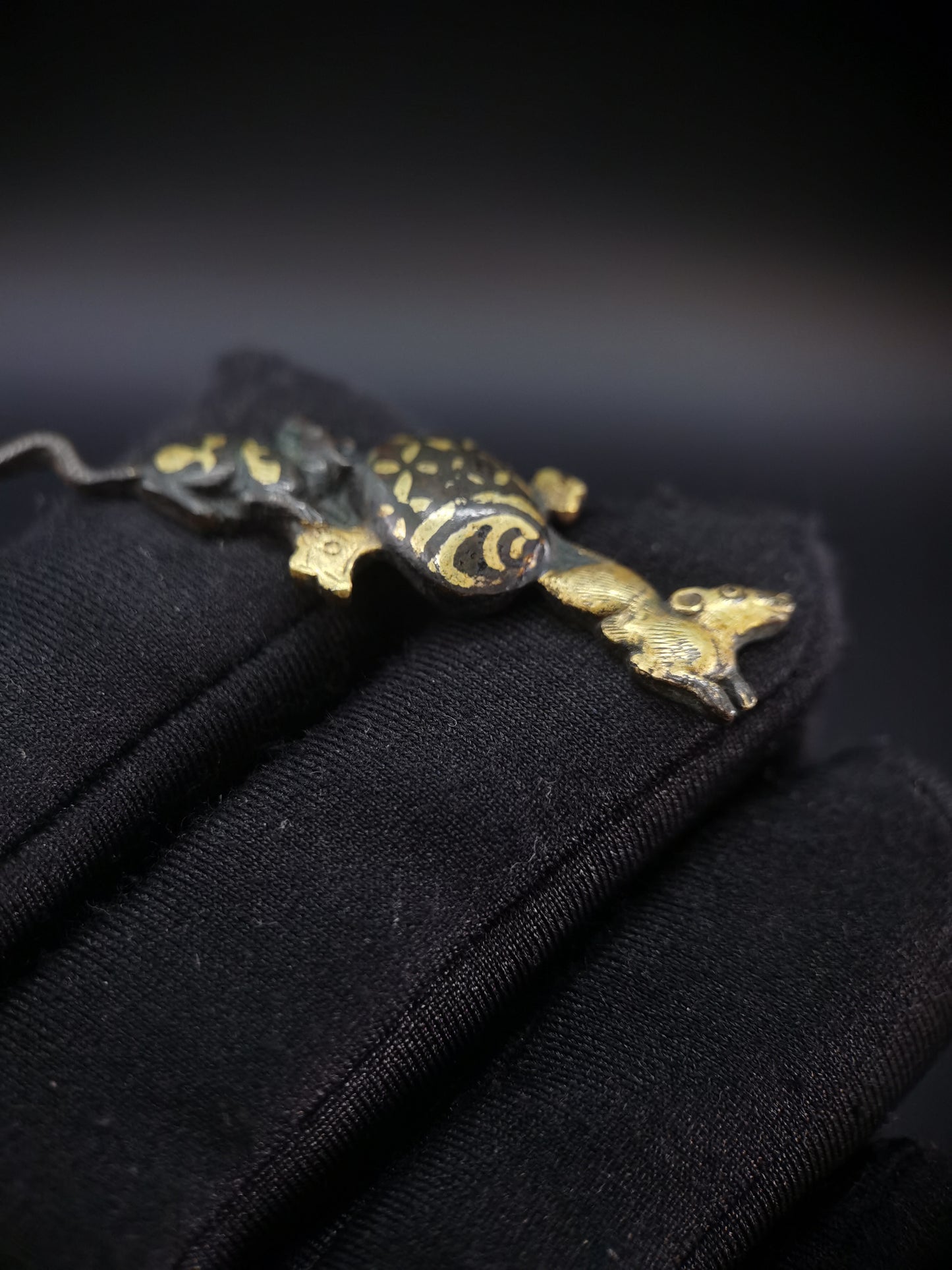 Japanese Lack Hammer and Mice Menuki for Katana and Wakziashi Edo Period Antique C087