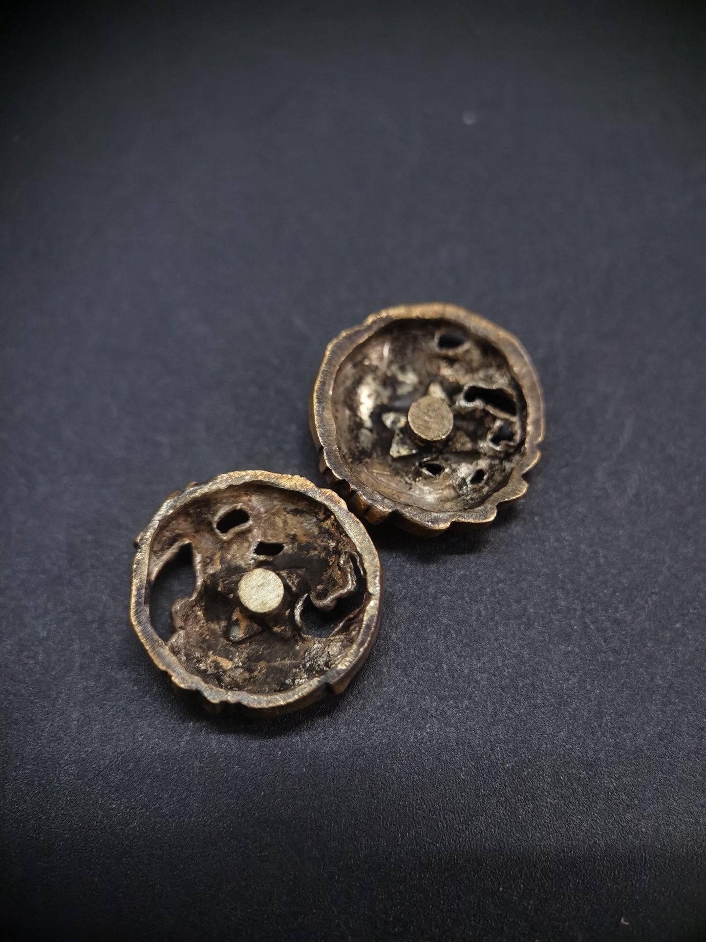 Japanese Chrysanthemum and Cherry Blossoms Round Menuki for Tanto C091