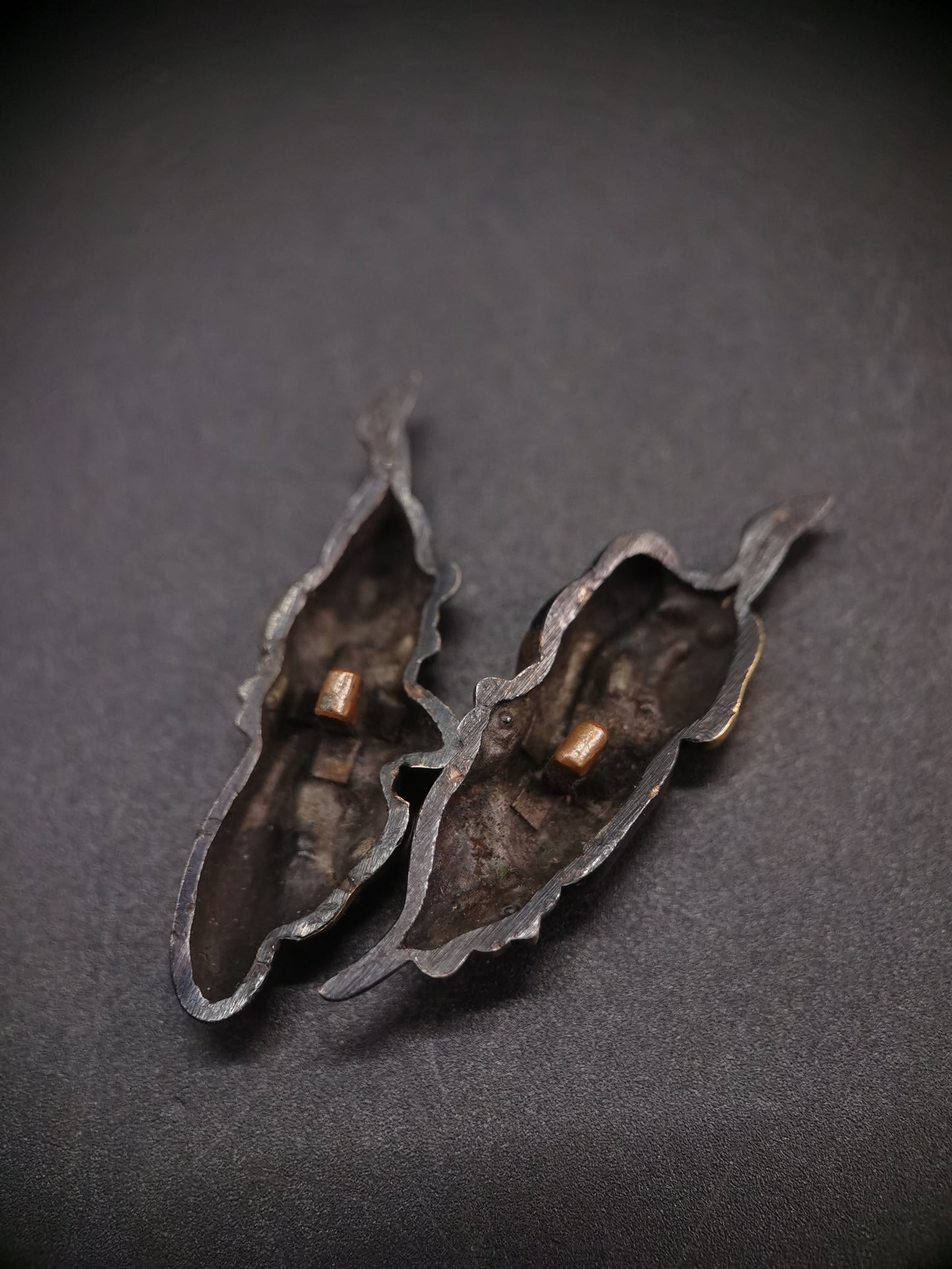 Japanese Type Eggplant Menuki for Katana and Wakziashi Edo Period Antique C092