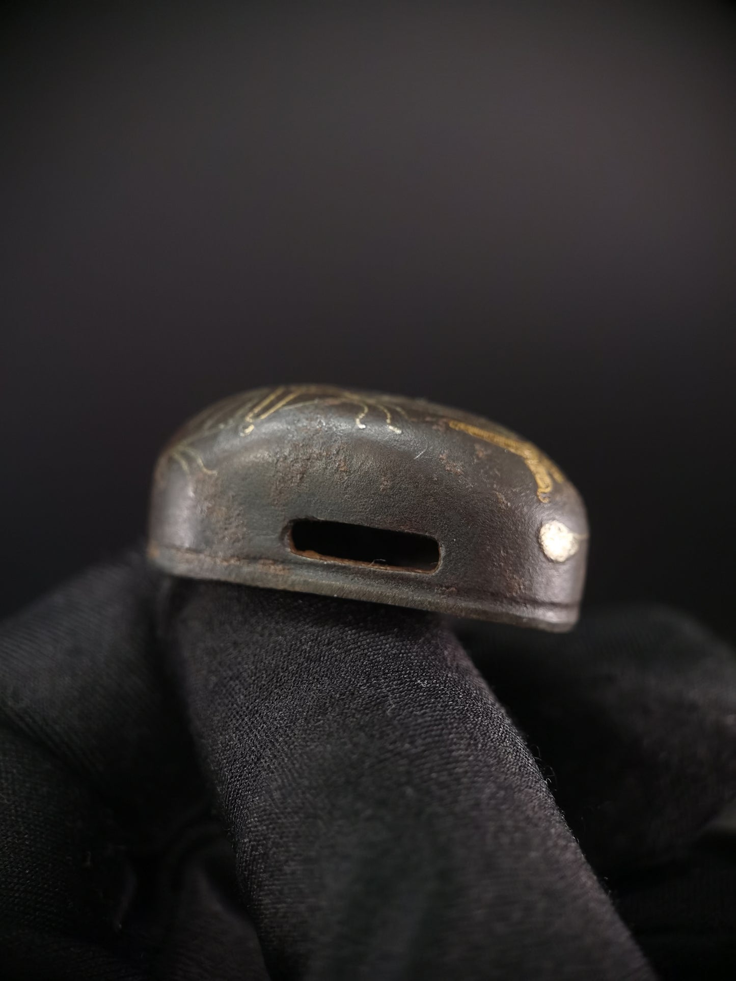 Japanese Flower Pattern Single Kashira for Katana Wakziashi Edo Period Antique G022