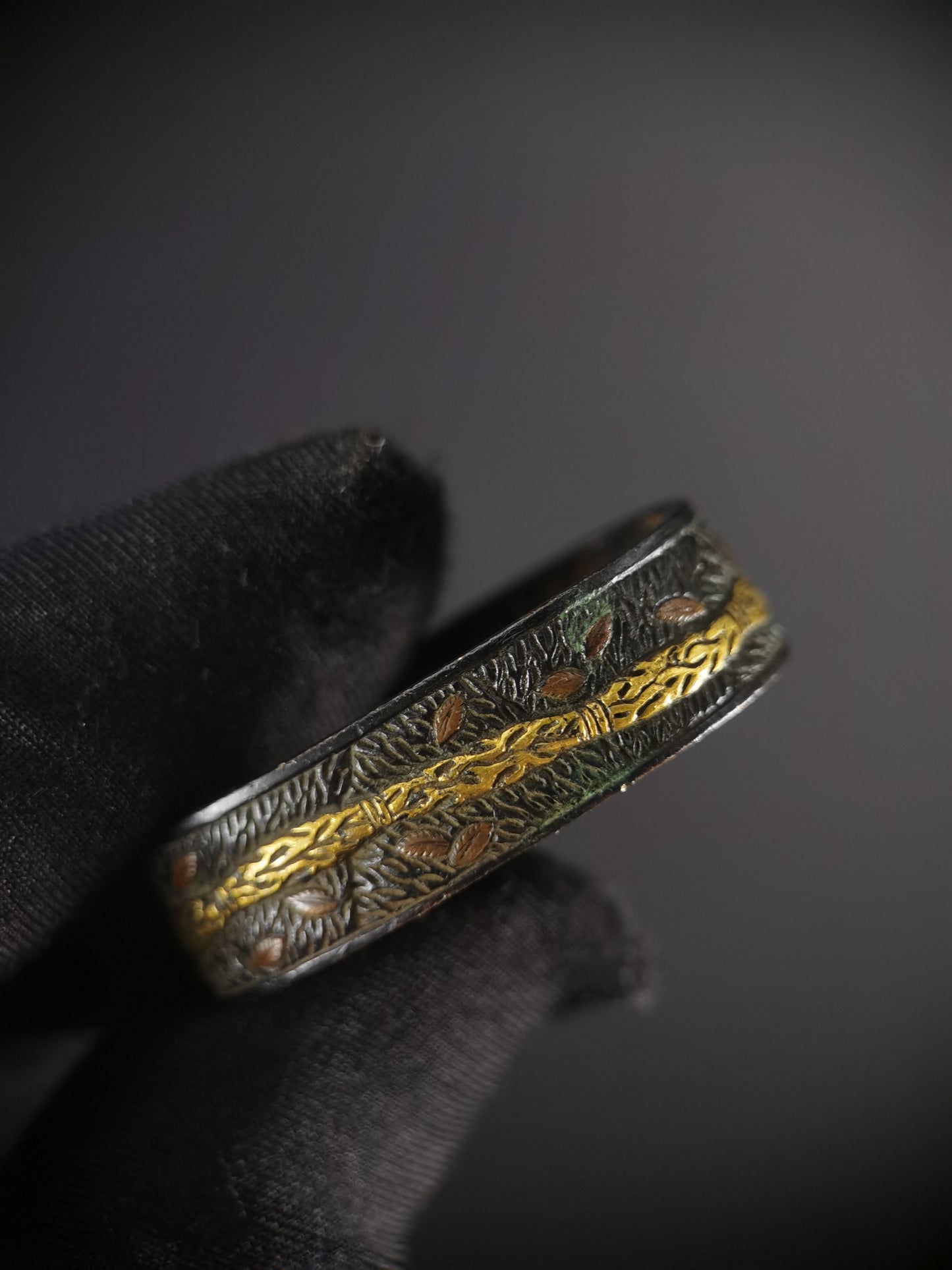 Japanese Shrine Ritual Rope Pattern Single Fuchi for Katana Wakziashi Edo Period Antique F154