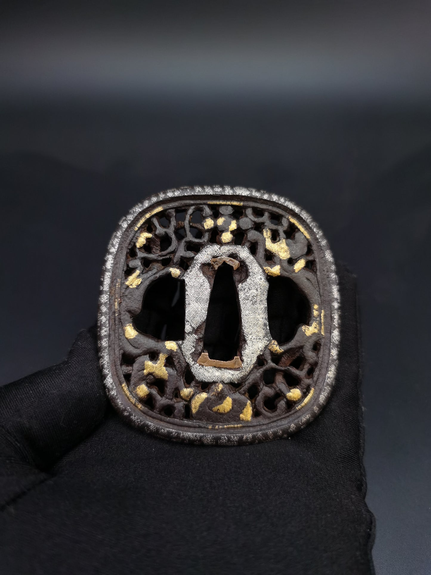 Japanese Double Dragon Tsuba for Wakzaishi Edo Period Antique A165
