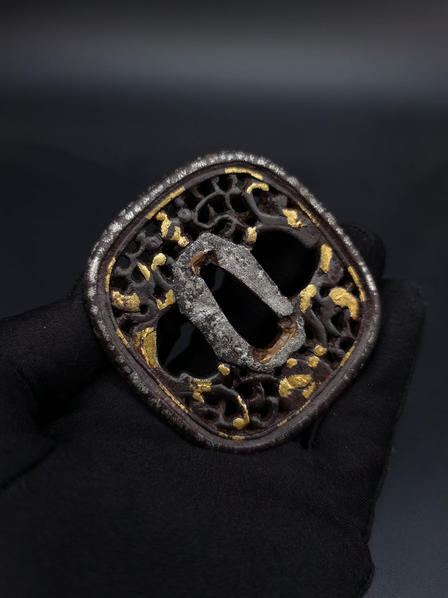 Japanese Double Dragon Tsuba for Wakzaishi Edo Period Antique A165