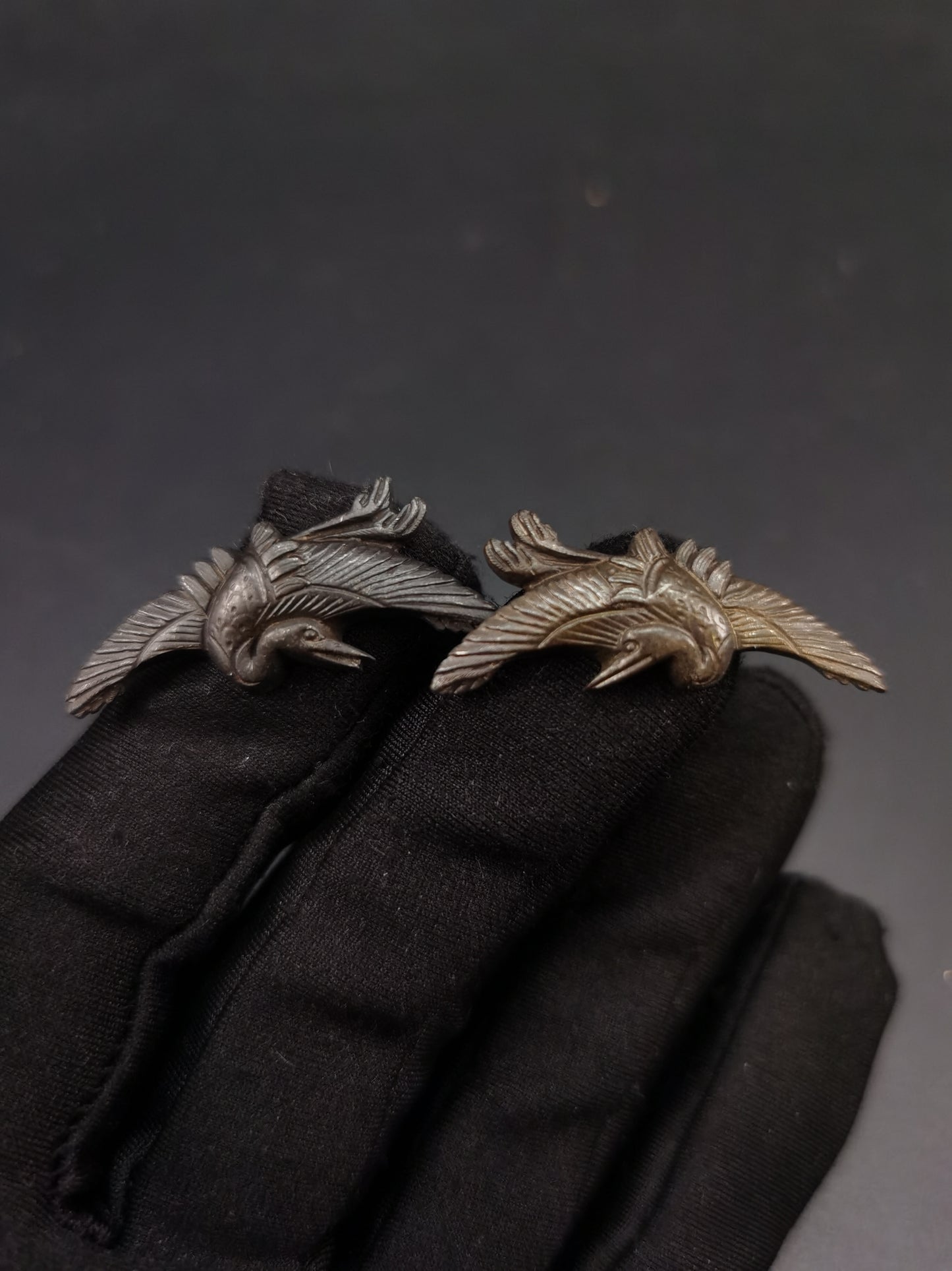 Japanese Type Crane pattern Menuki for wakziashi, Y158