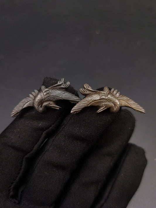Japanese Type Crane pattern Menuki for wakziashi, Y158