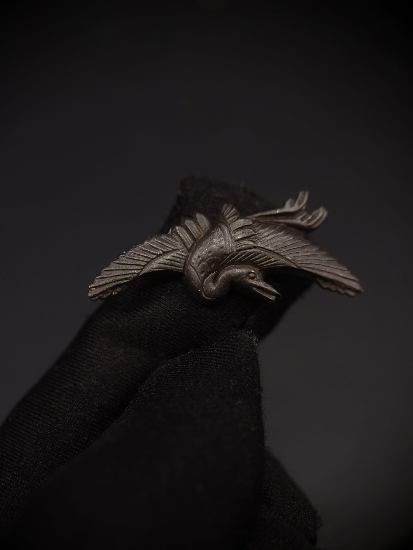 Japanese Type Crane pattern Menuki for wakziashi, Y158