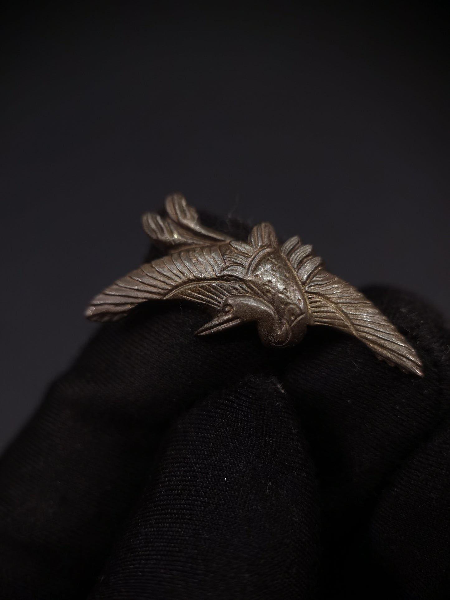 Japanese Type Crane pattern Menuki for wakziashi, Y158